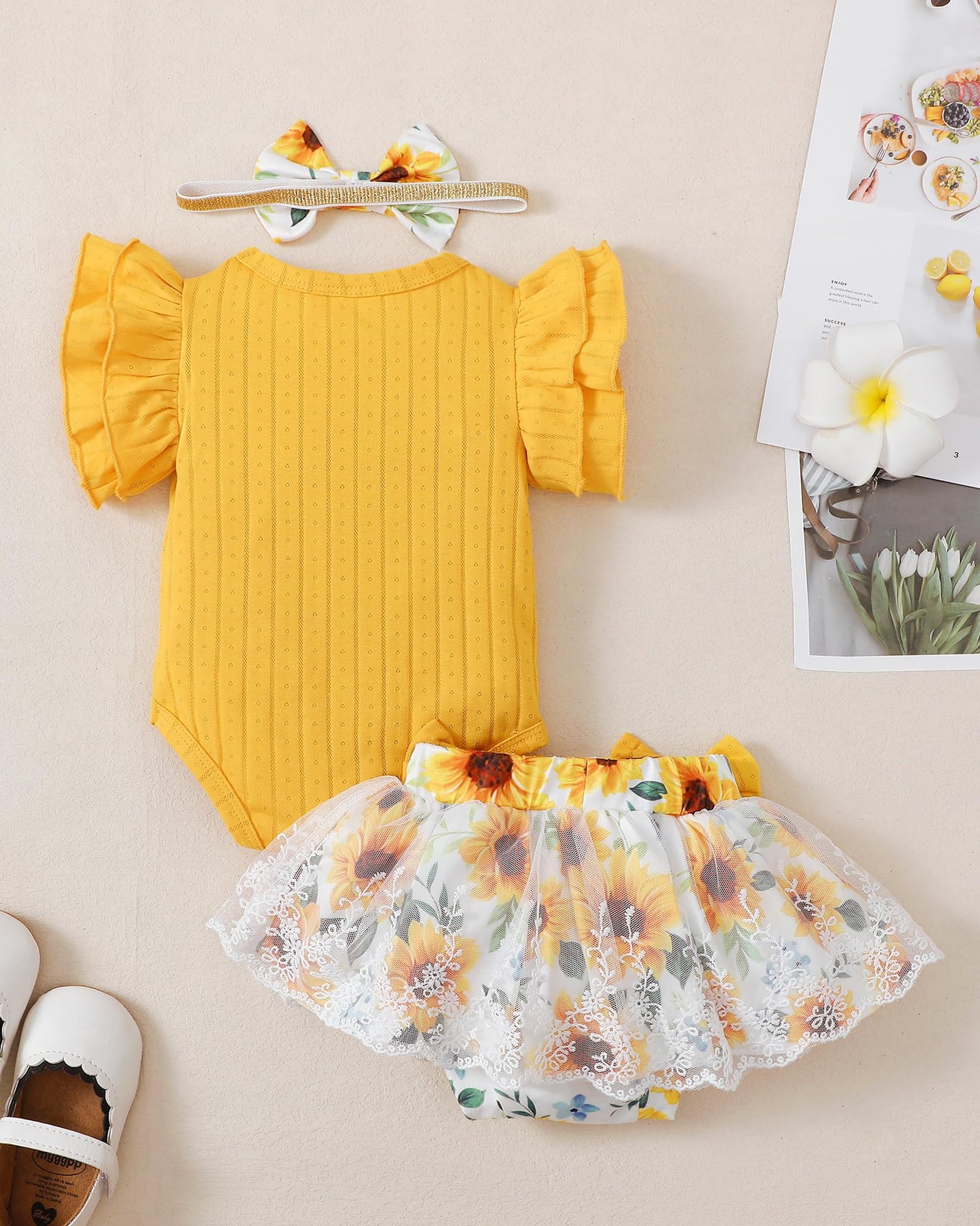 Mioglrie Preemie Clothes Girl Newborn Girl Outfits Infant Baby Girl Clothes Summer Romper Dress Shorts Set