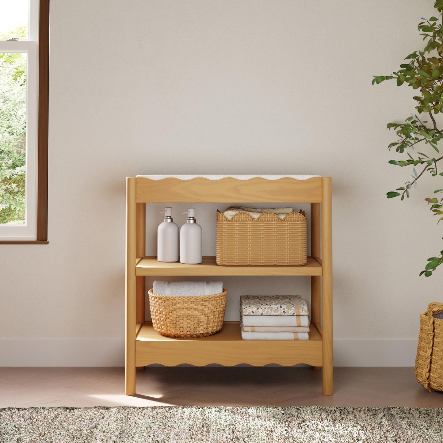 babyletto Swell Changing Table in Cove Blue, Greenguard Gold Certified
