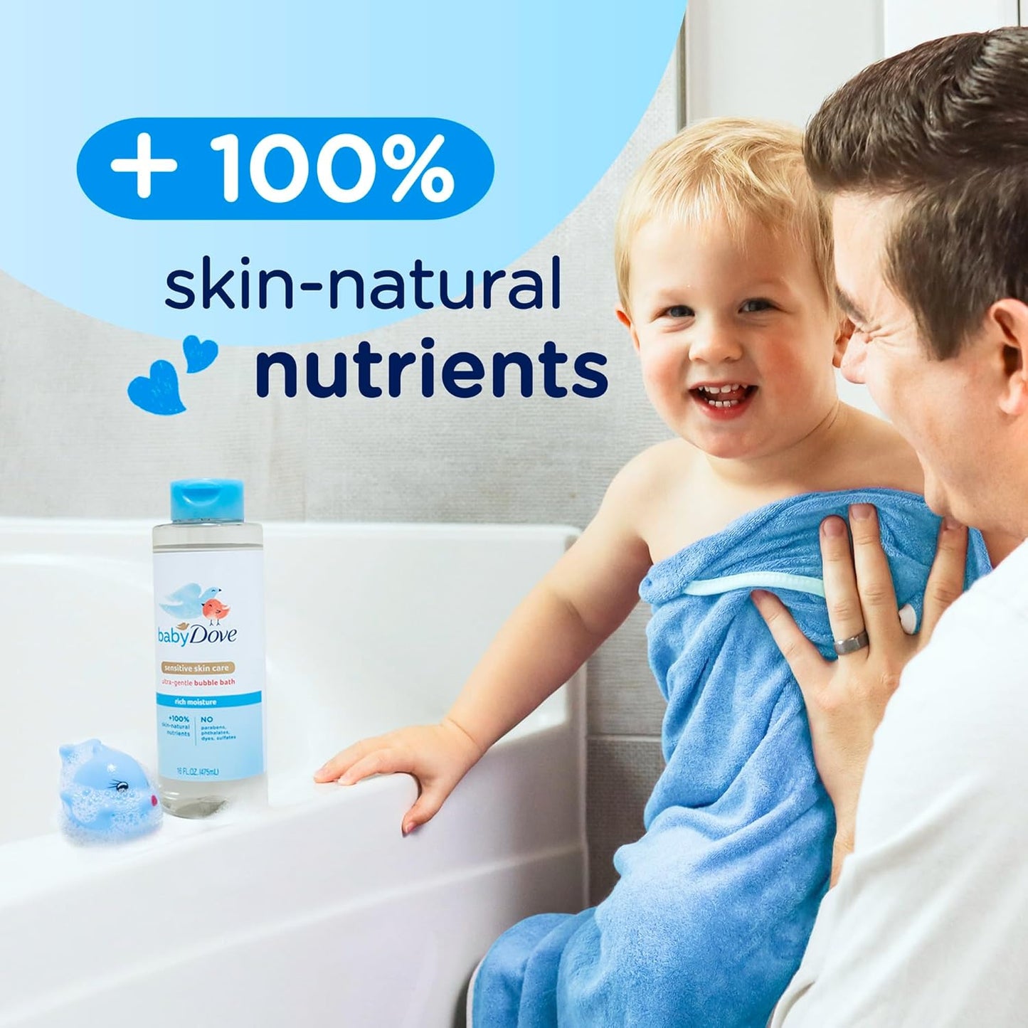 Baby Dove Bubble Bath Rich Moisture for nourished Skin and Bath time Fun Sensitive Skin Care with Skin-Natural nutrients 16 oz