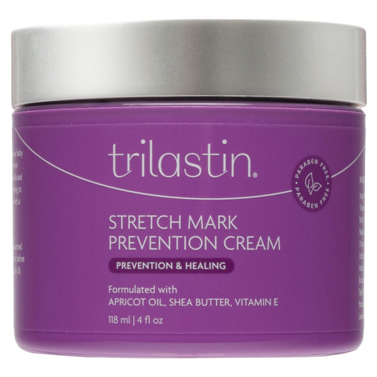 TriLASTIN Maternity Stretch Mark Prevention Cream - Paraben-Free, Hypoallergenic, and Safe for Pregnancy - Stretch Mark Formula for Pregnant Women - 4 Oz Belly Cream for Pregnant Women