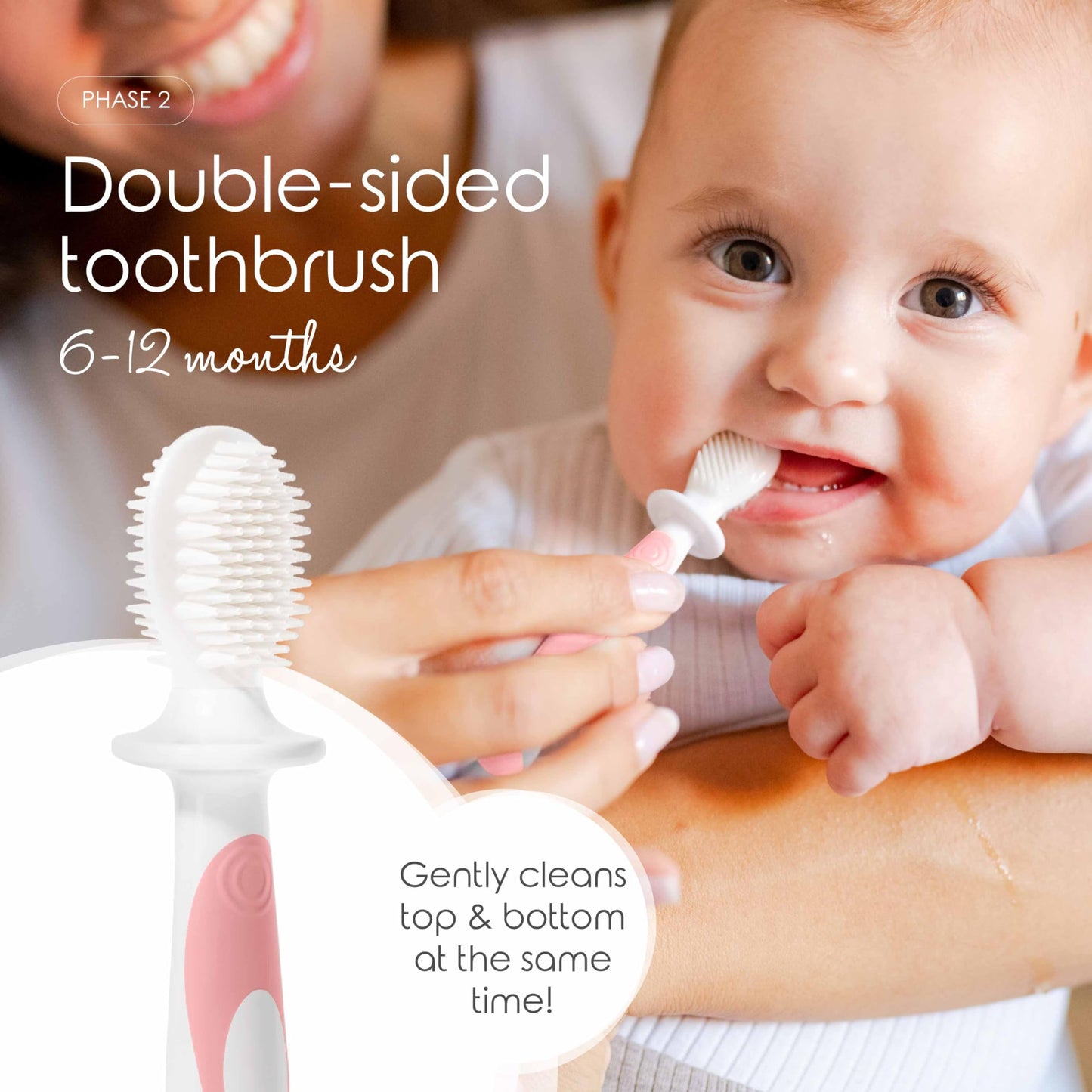 Cherish Baby Care Baby Toothbrush & Toddler Toothbrush Set (0-2 Years) - BPA-Free & Safety-Tested, 2023 Award Winner, Food-Grade Silicone (Teal)