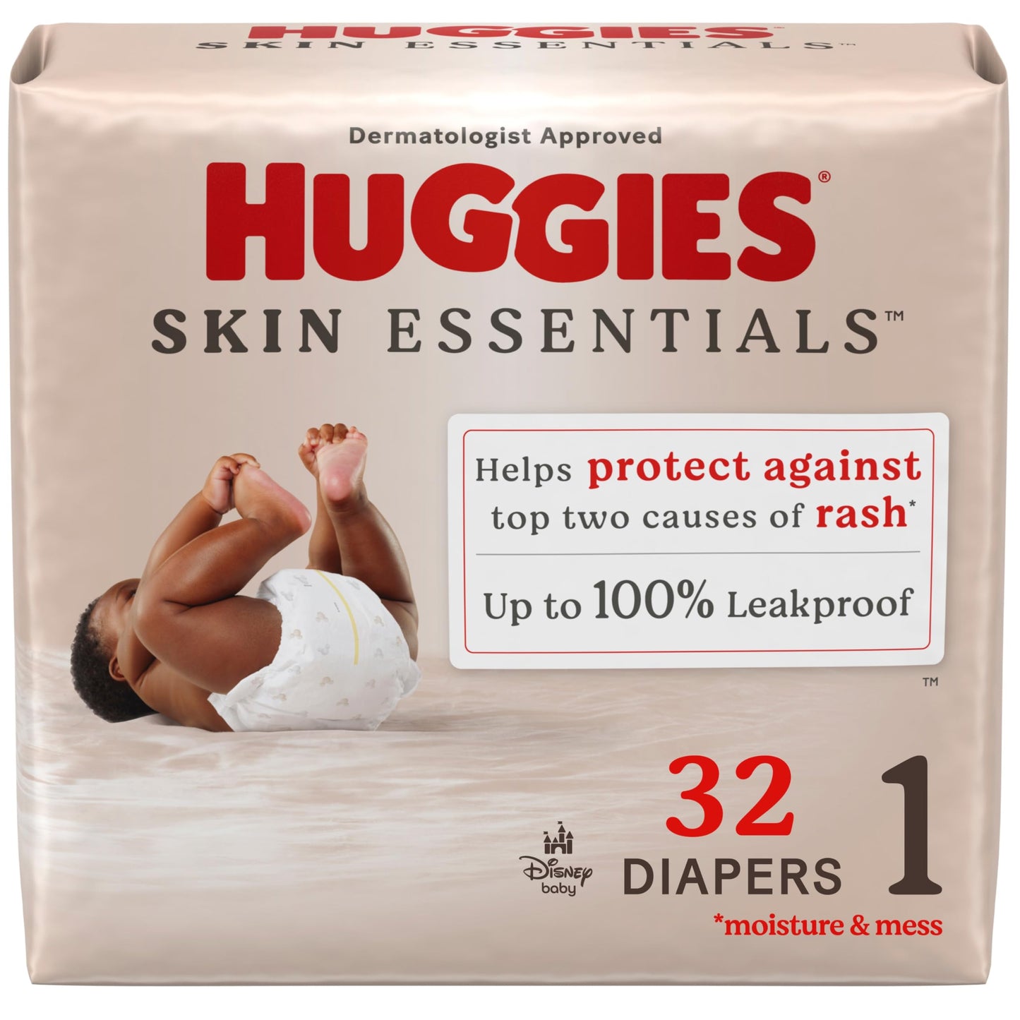 Huggies Size 2 Diapers, Skin Essentials Baby Diapers, Size 2 (12-18 lbs), 74 Count, Packaging May Vary