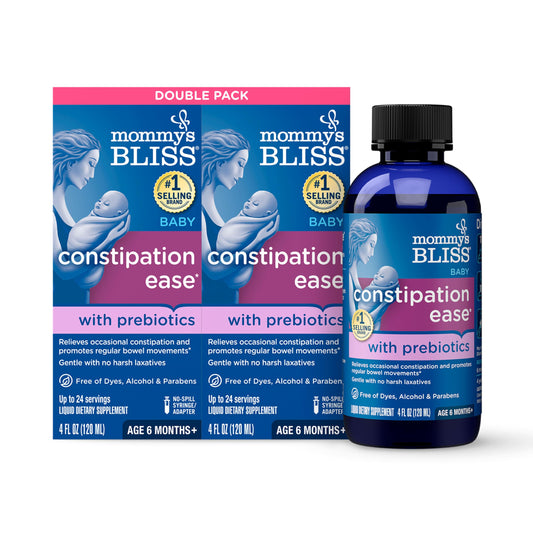 Mommy's Bliss Constipation Ease + Prebiotics, Relieves Occasional Constipation, Gentle & Safe, No Harsh Laxatives, 4 Fl Oz Bottle (Pack of 1)
