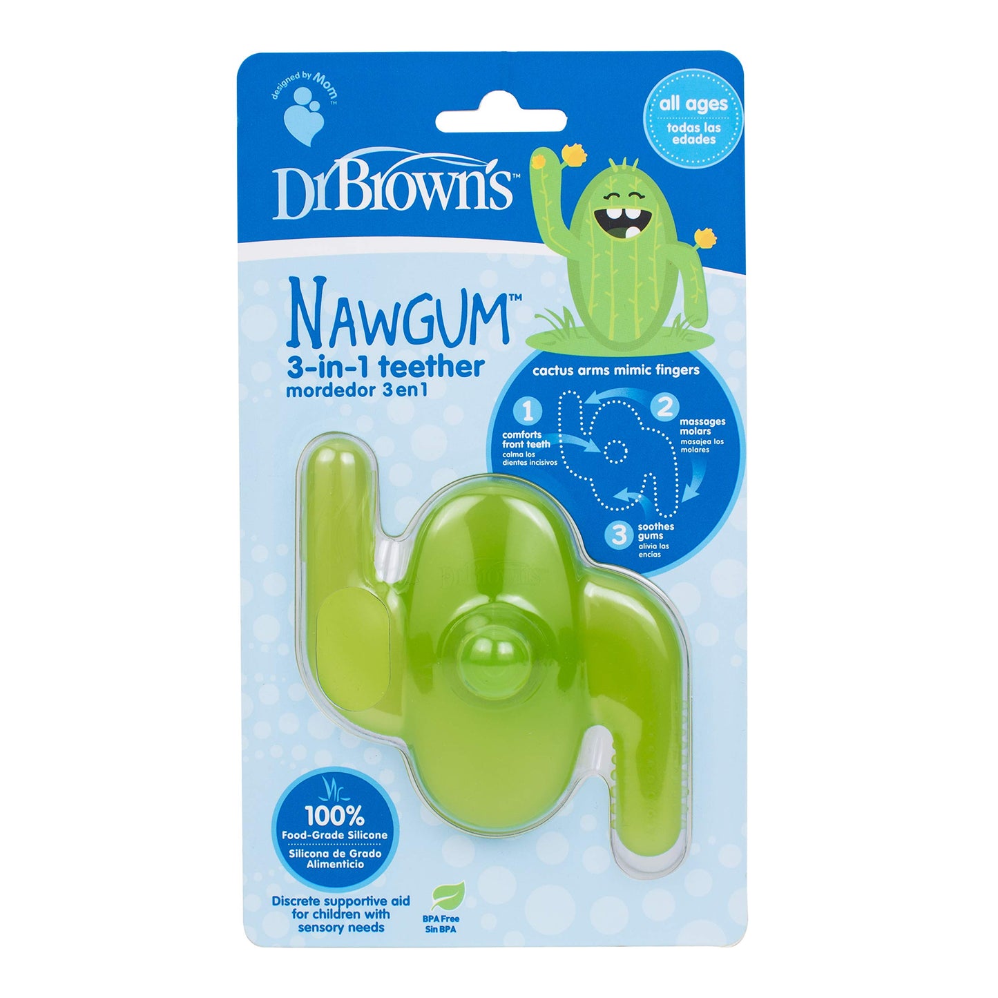 Dr. Brown's AquaCool Water-Filled Baby Teether, Cools & Massages Sore Gums, BPA Free, Pineapple and Apple, 2 Pack, 3m+