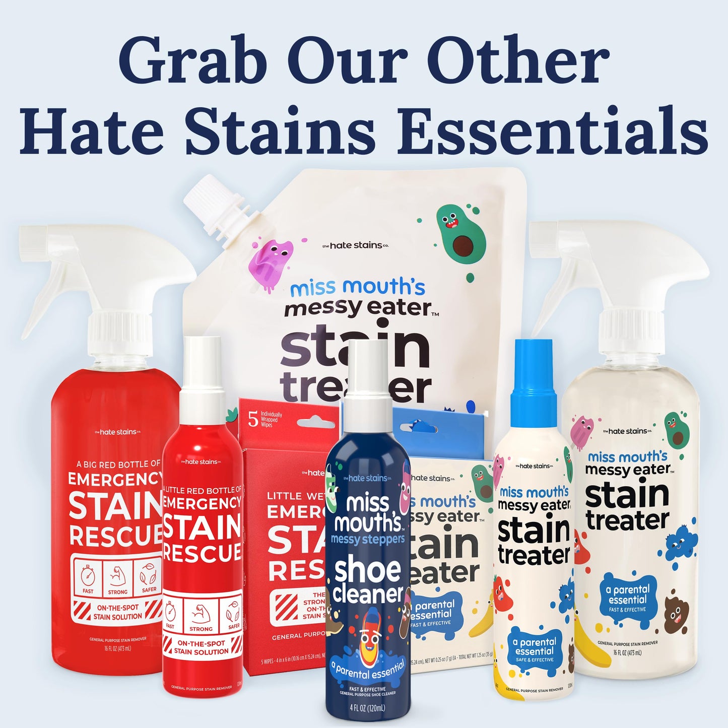 Miss Mouth's Messy Eater Stain Treater Spray - 4oz 2 Pack Stain Remover - Newborn & Baby Essentials - No Dry Cleaning Food, Grease, Coffee Off Laundry, Underwear, Fabric