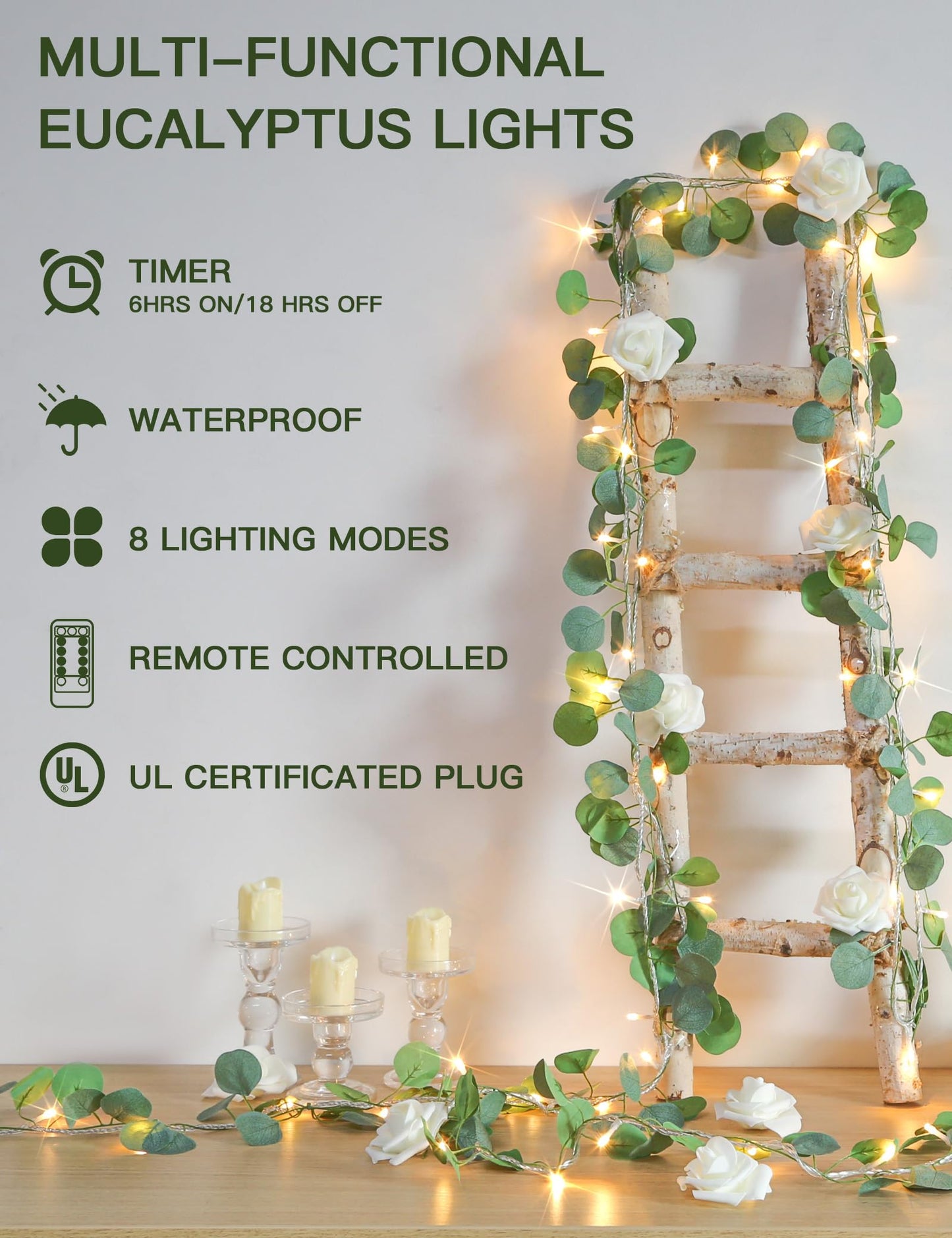 suddus Vine with Fairy Lights Battery Operated, 33ft 100 LED Ivy String Lights with Remote, Leaf Lights for Bedroom, Room, Wall, Garden, Party, Wedding Decor (Warm White)
