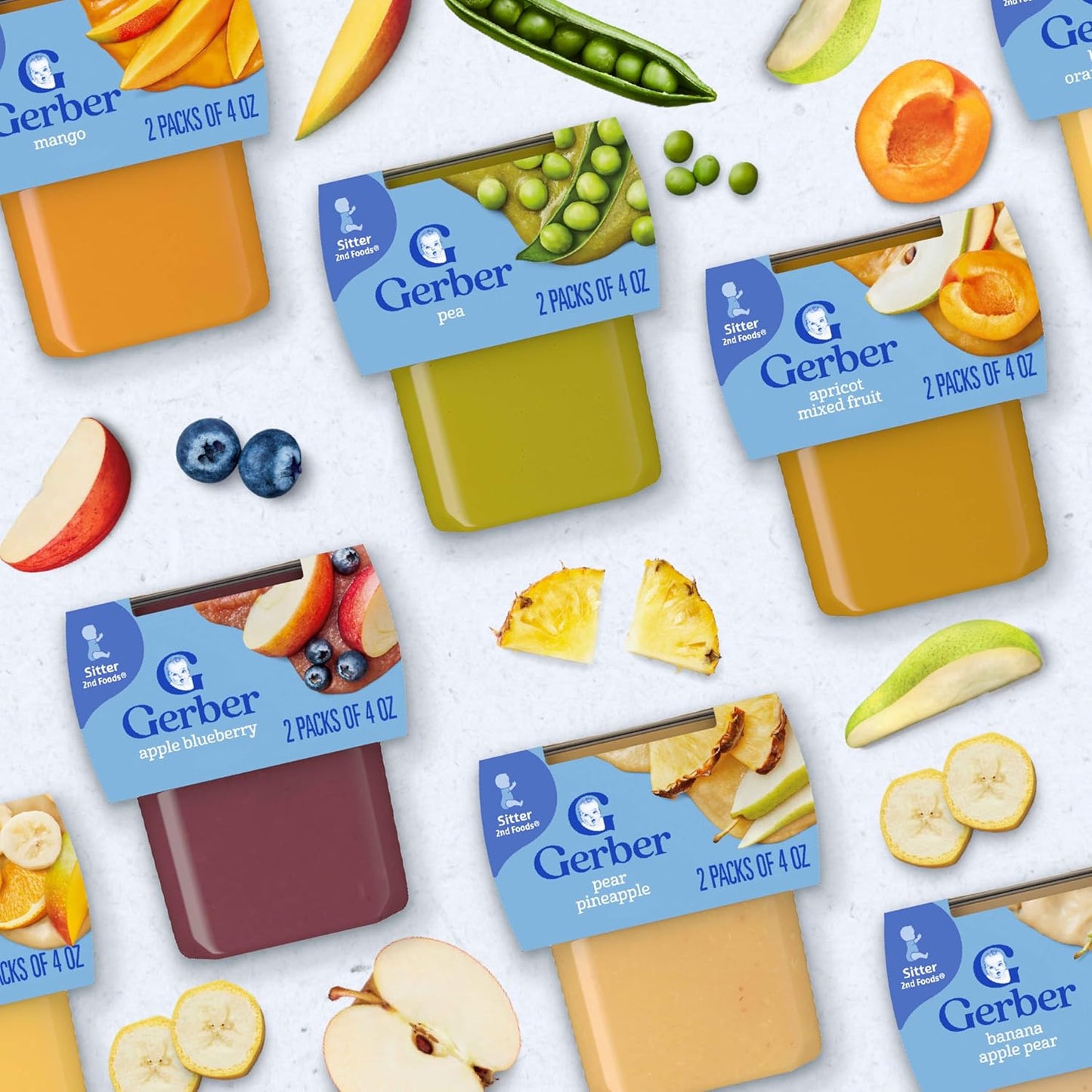 Gerber Baby Food, Banana Apple Pear, 4 Oz, 2 Ct