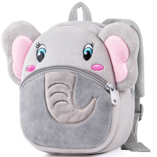 HONGTEYA Toddler Backpack Plush Backpack for Kids Soft Mini Backpack for Girls Animal Elephanet Doll Toys Birthday Easter Christmas kids for Age 1 2 3 4 5