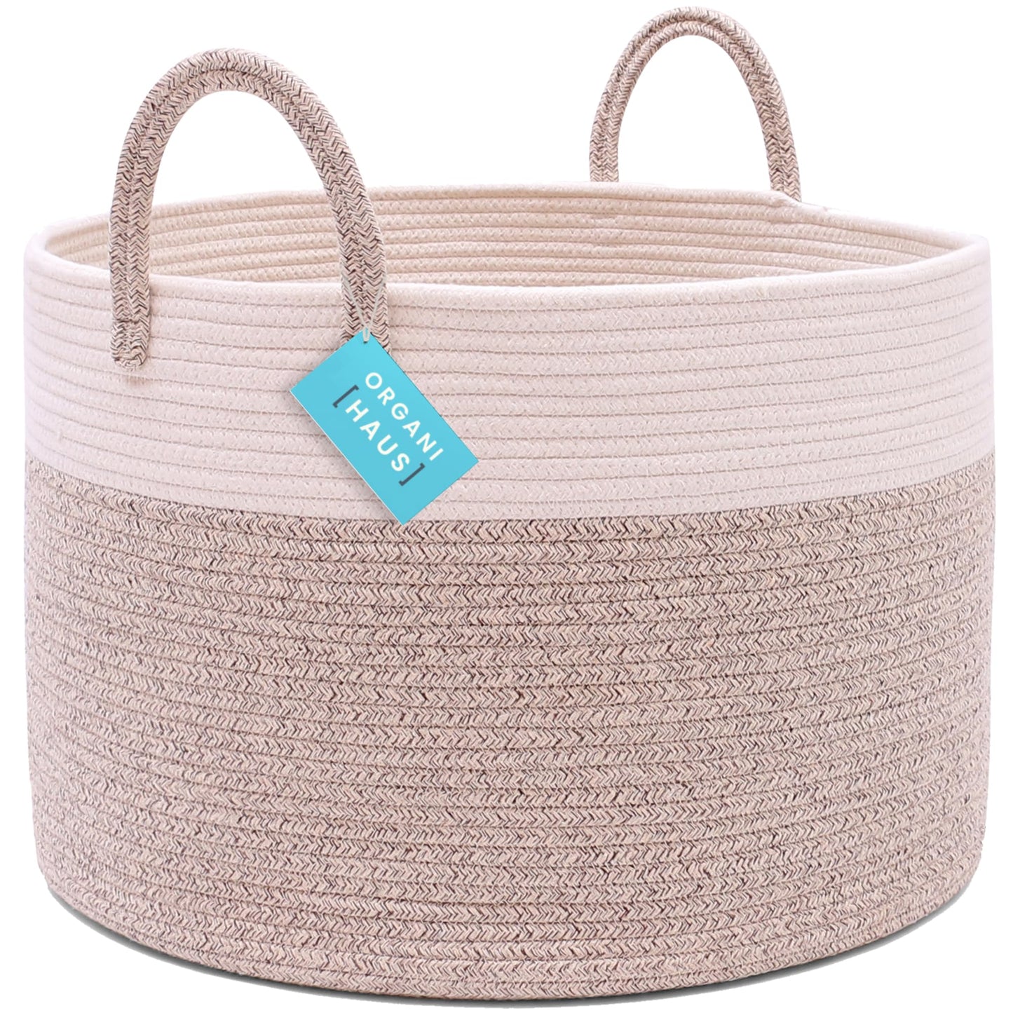 OrganiHaus Large Blanket Basket for Living Room 20x13, Rainbow Rope Basket for Classroom Organization, Toy Storage Basket, Woven Kids Laundry Basket, Baby Toy Box, Cute Storage Basket, Nursery Hamper