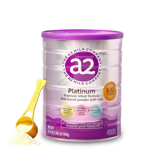 a2 Platinum® Premium Infant Formula for Babies ages 0-12 Months, Milk-Based Powder with Iron. Nutritionally Complete, made with Pure and Natural a2 Milk® - 31.7- oz Can - 6 Pack