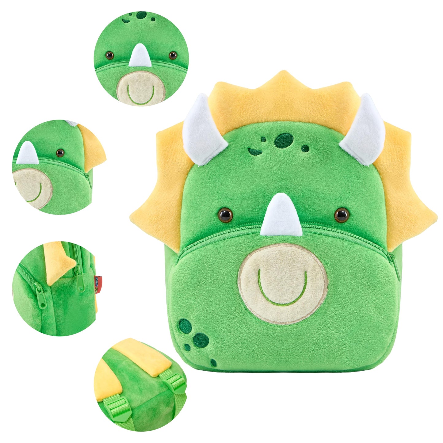 NICE CHOICE Cute Toddler Backpack Toddler Bag Plush Animal Cartoon Mini Travel Bag for Baby Girl Boy 2-6 Years(Grey Elephant)
