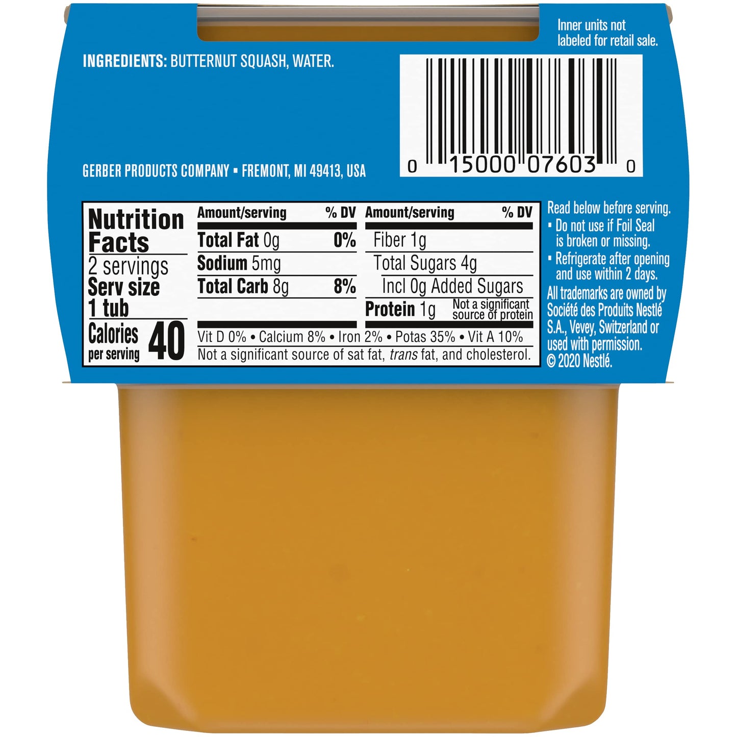 Gerber Baby Food Power Blend Apple Chicken, 4 Oz, 2 Ct Tubs