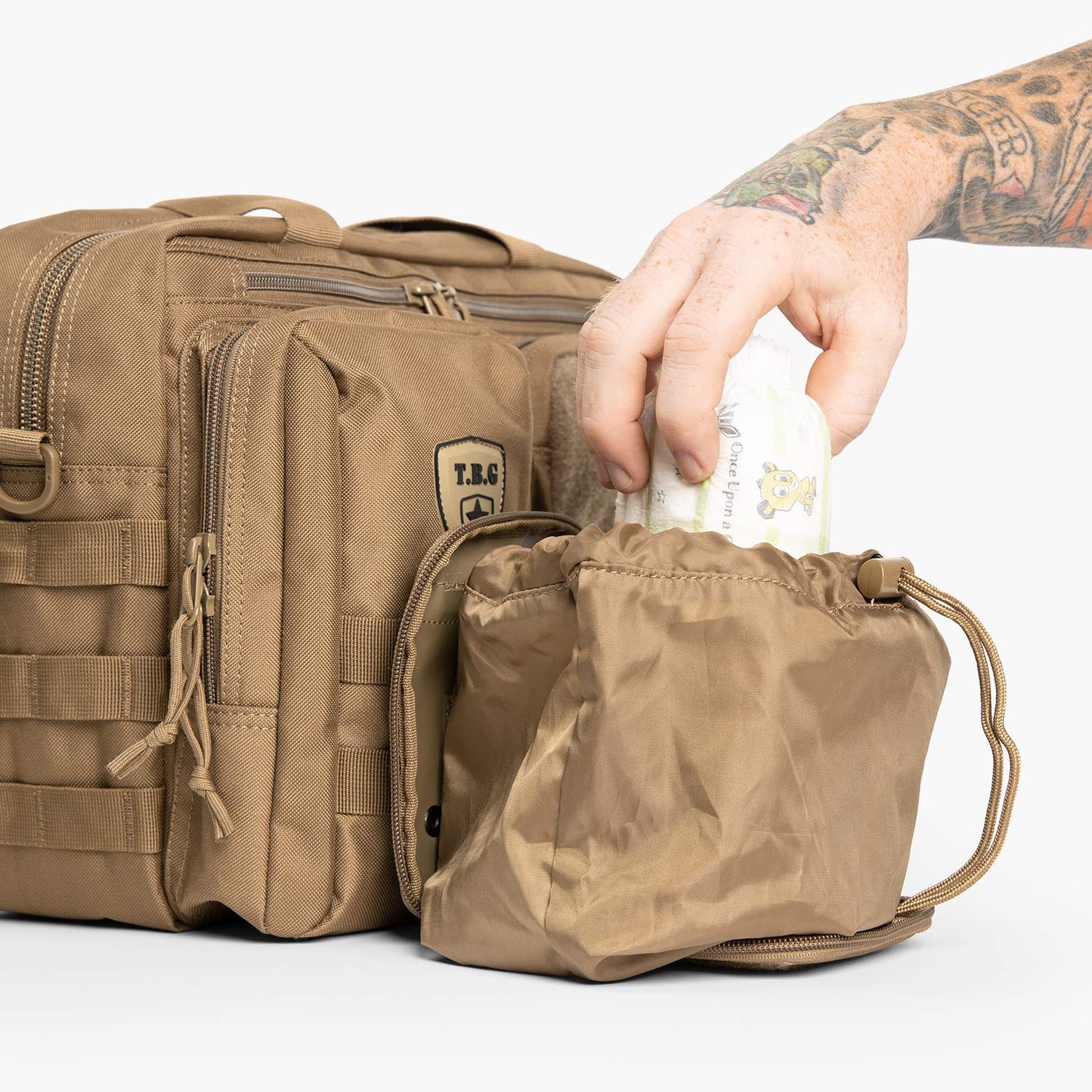 TBG - Dirty Diaper Dump Pouch for Tactical Diaper Bag - Removable & Washable (Coyote Brown)