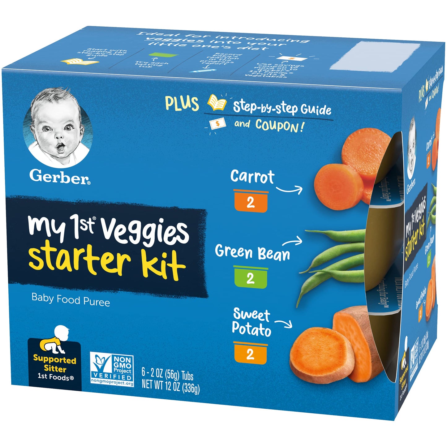 Gerber Organic Baby Food Starter Kit Variety Pack (Assorted Veggie, Pack of 4)