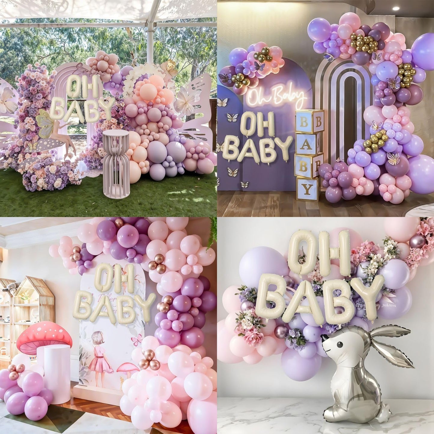 Sage Green Baby Shower Decorations,Boho Greency Neutral Balloon Arch with Oh Baby Balloon Banner Green Gold Balloons For Boy Girl Woodland Baby Shower Birthday Party Supplies