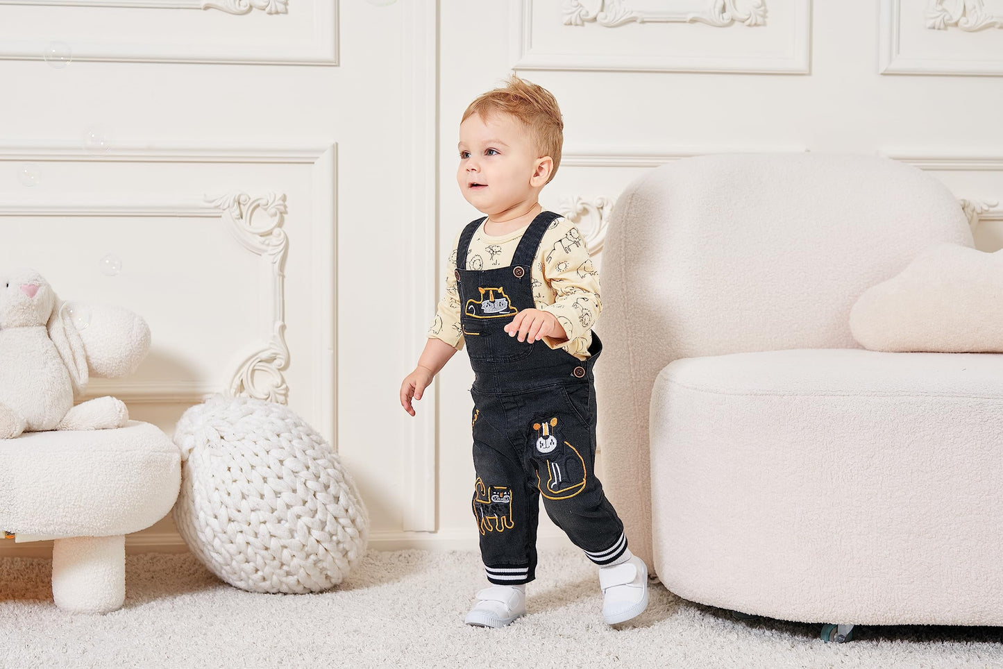 Baby Boy Clothes Set Infant Boy's Long Sleeve Romper+Dinosaur Denim Overalls Toddler Boys Fall Winter Outfits Suit
