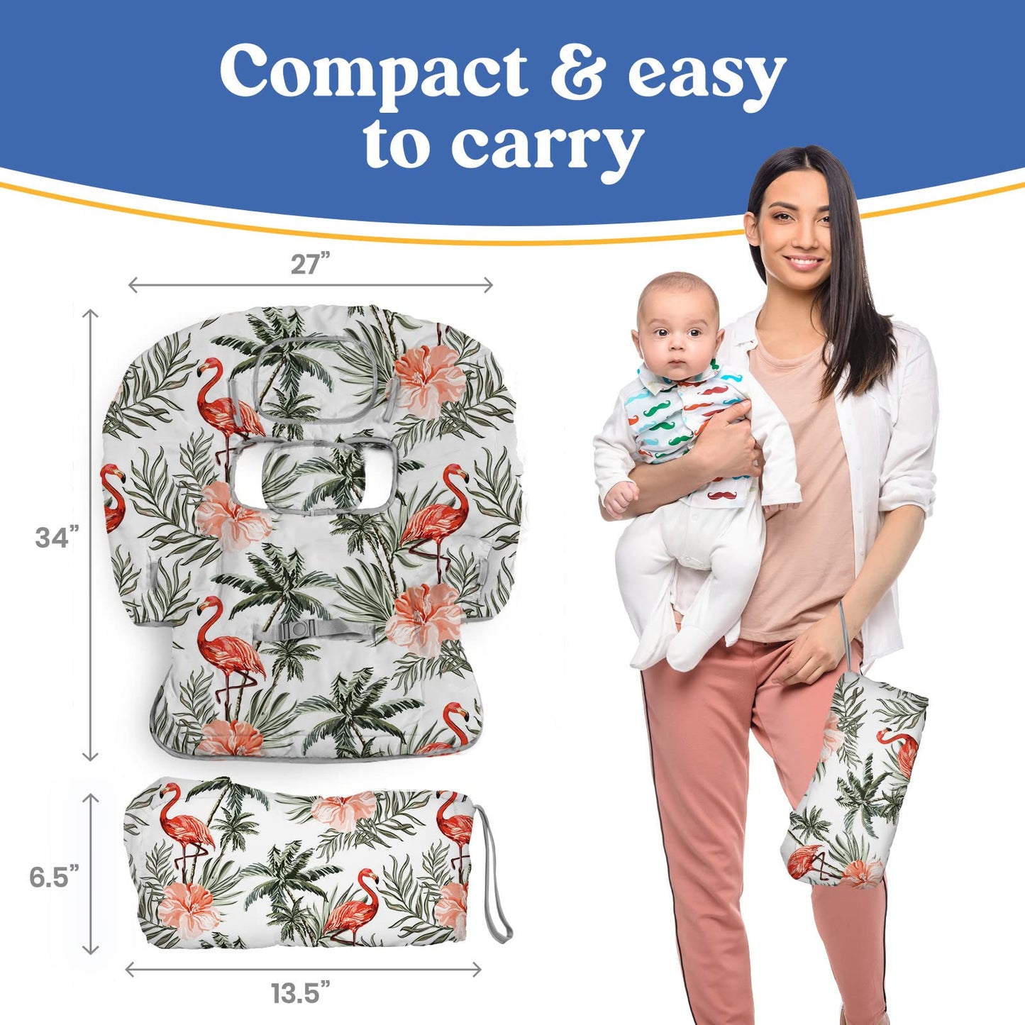 Shopping Cart Cover for Baby PILLANI, High Chair Cover for Restaurant Seat, Grocery Cart Cover for Baby Girl and Boy, Cotton Buggy Covers for Babies, Toddler Shopping Cart Cover