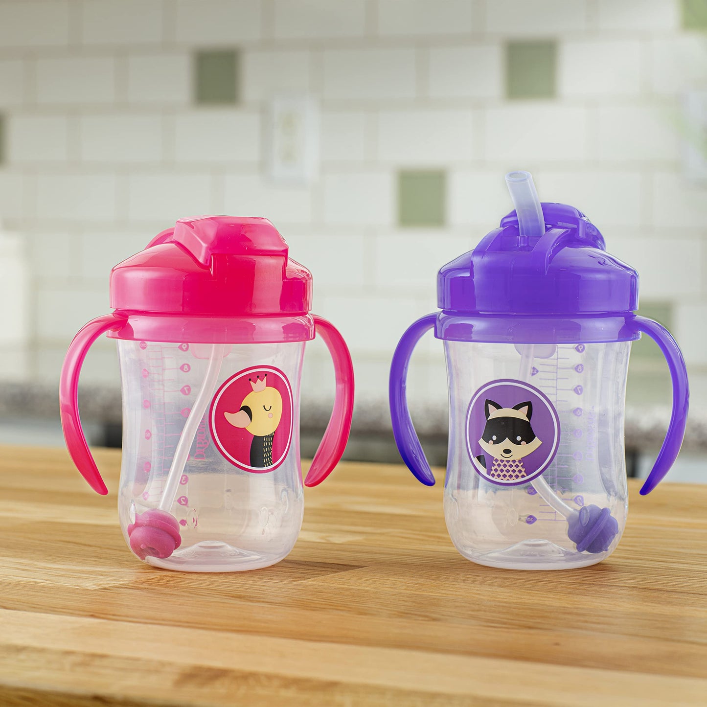 Dr. Brown's Milestones, Baby's First Straw Cup Sippy Cup with Straw, 6m+, 9oz/270ml, Coral, BPA Free