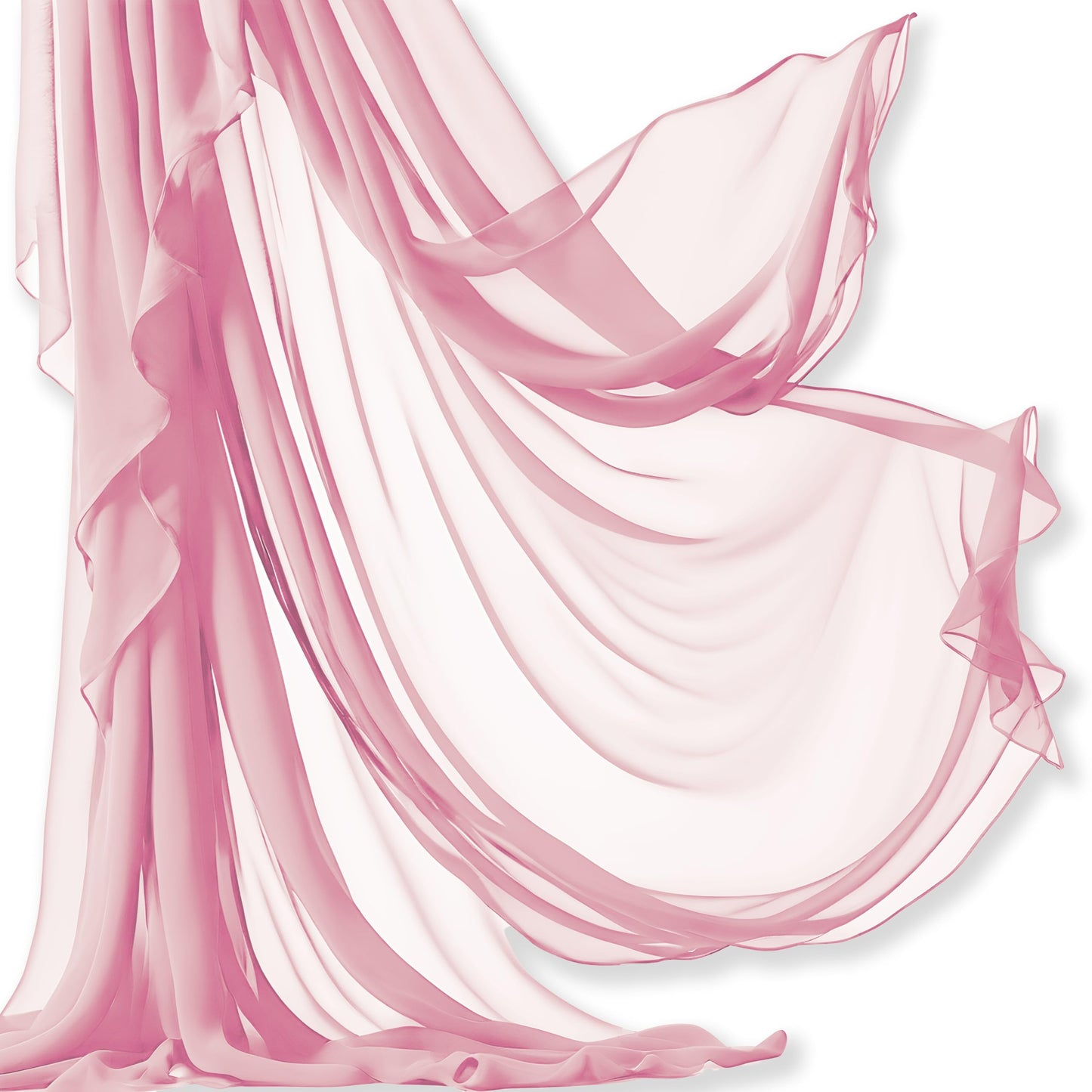 Barcelonetta | Chiffon Fabric | Decoration, Drapery Fabric | Wedding, Gender Reveal, Baby Shower, Birthday | for Arbor, Arch, Canopy, Table and Chair Decoration (Dusty Rose, 10 Yards)