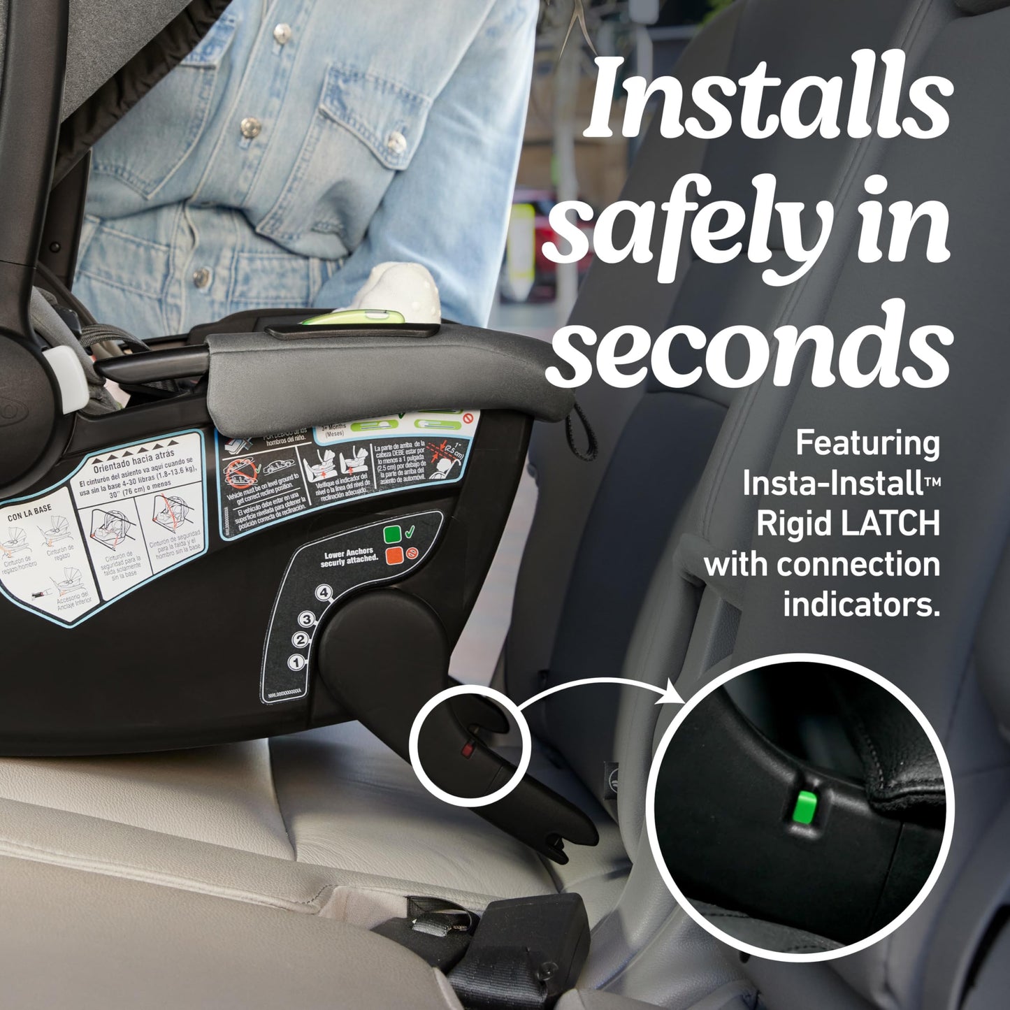 Graco Gomax Infant Car Seat, Orchid Haze, Lightweight, Reclining Rear Facing Car Seat Installs Without a Base