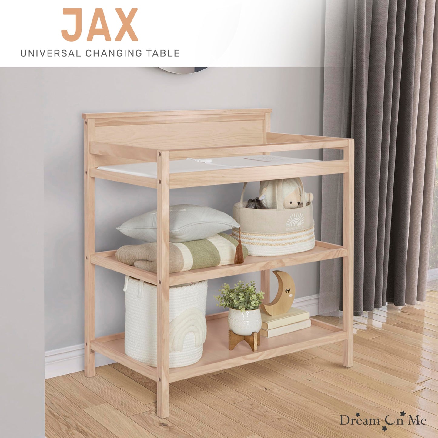 Dream On Me Jax Universal Changing Table, Blush Pink , 34x20x40 Inch (Pack of 1)