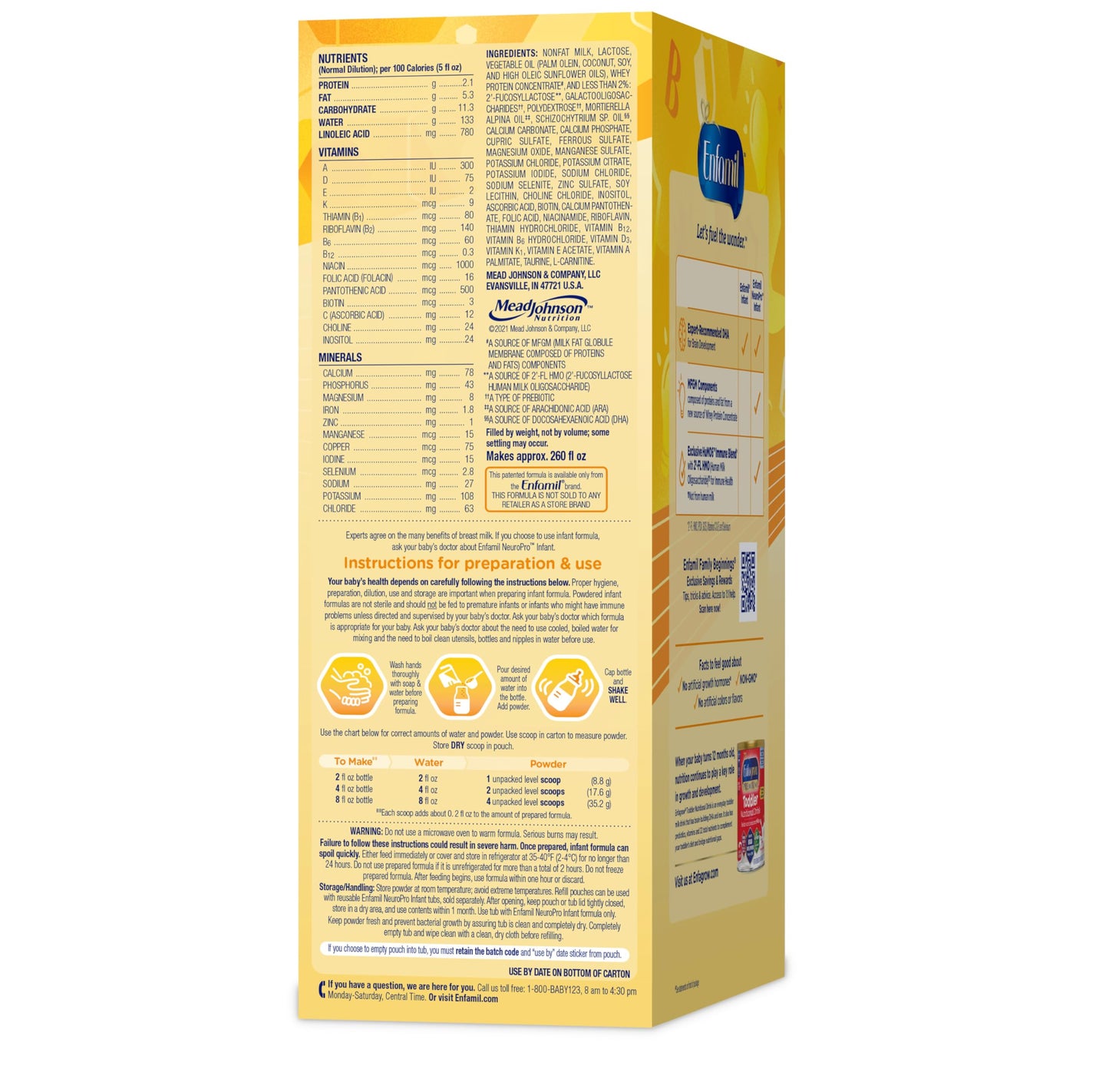 Enfamil NeuroPro Baby Formula, MFGM* 5-Year Benefit, Expert-Recommended Brain-Building Omega-3 DHA, Exclusive Immune Supporting HuMO6 Blend, Infant Formula Powder, Baby Milk, 36.4 Oz (Pack of 4)