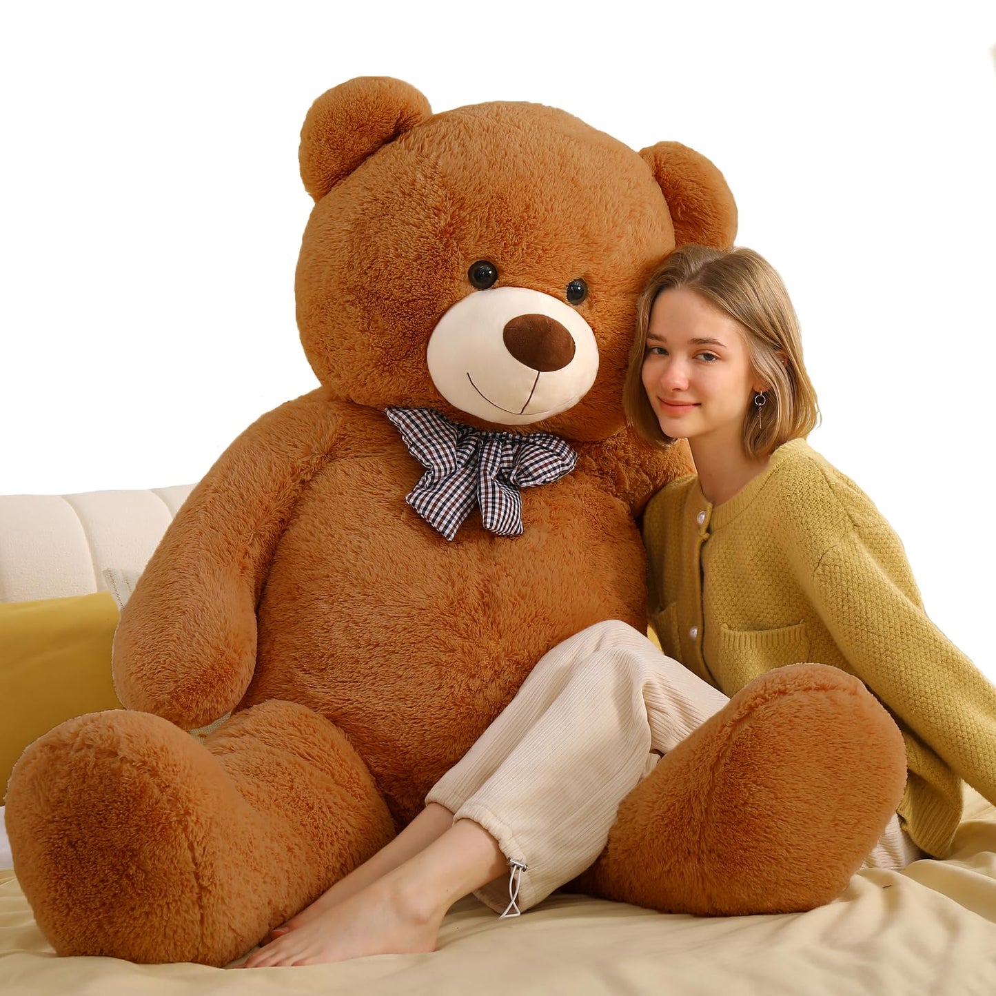 51 inch Big Teddy Bear Cute Giant Stuffed Animals Soft Plush Toy for Girlfriend Kids for Birthday Christmas Valentine's Day
