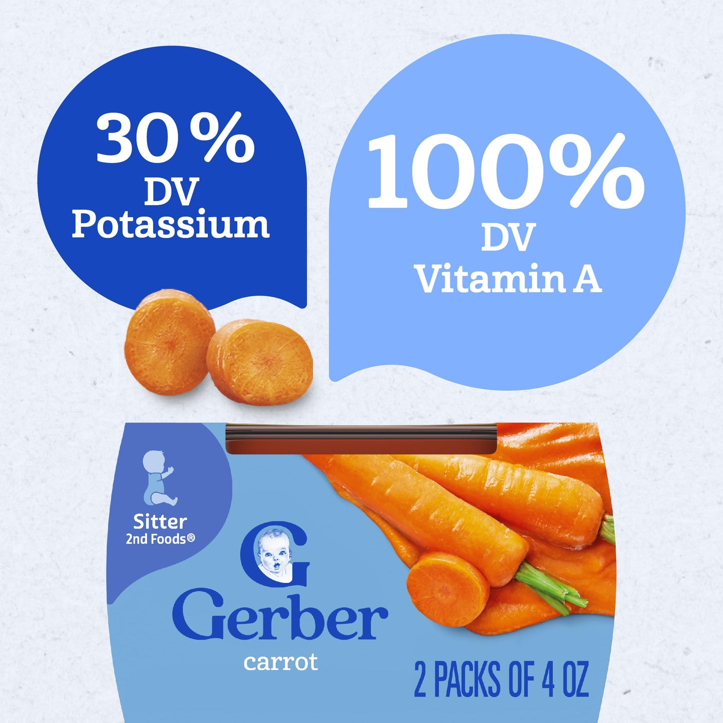 Gerber 2nd Food Baby Food Peach Puree, Natural & Non-GMO, 4 Ounce Tubs, 2-Pack (Pack of 8)