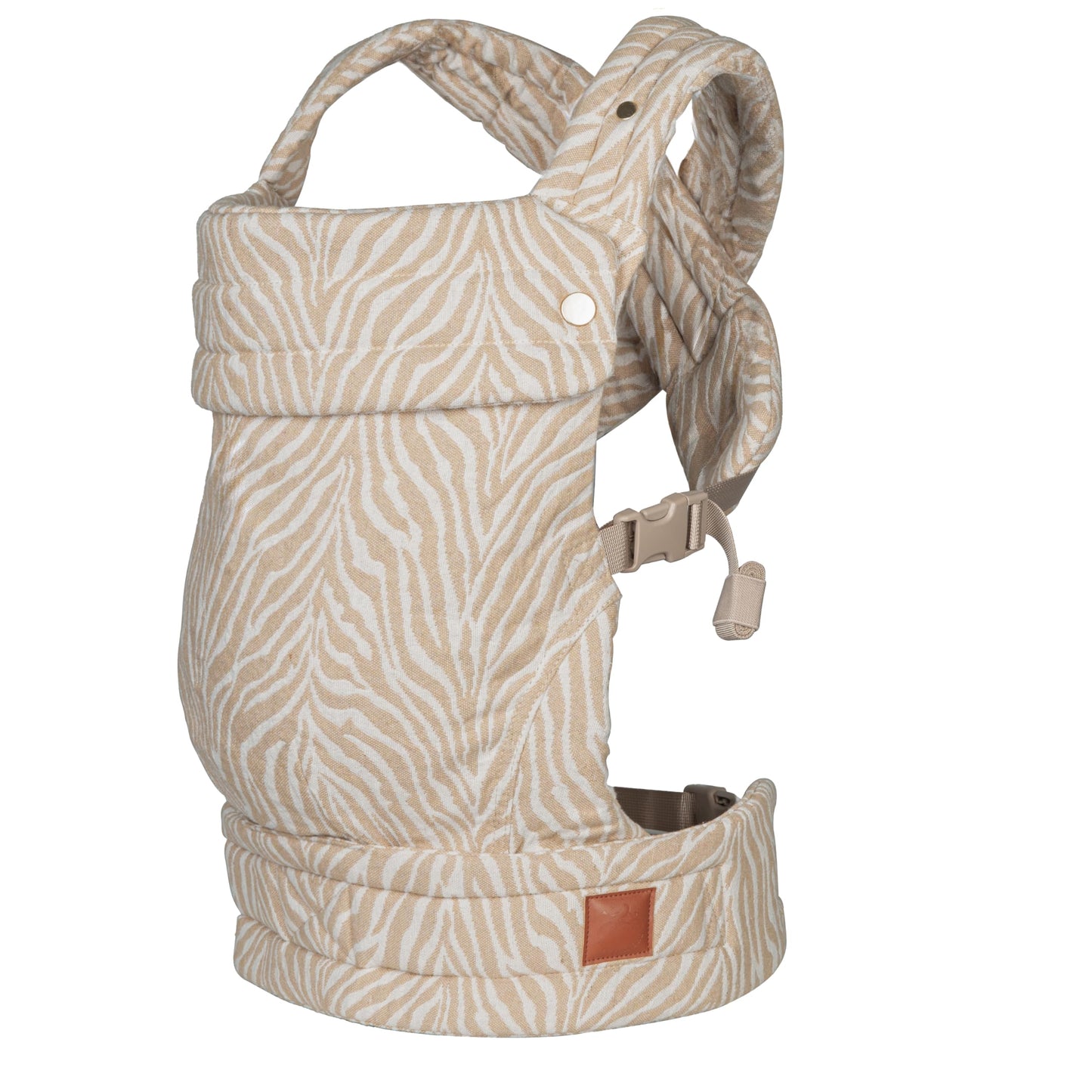 Baby Carrier for Newborns to Toddlers | Cozy Wrap with Lumbar Support | Soft Fabric, 7-35lbs Adjustable Fit | Brown Zebra Pattern