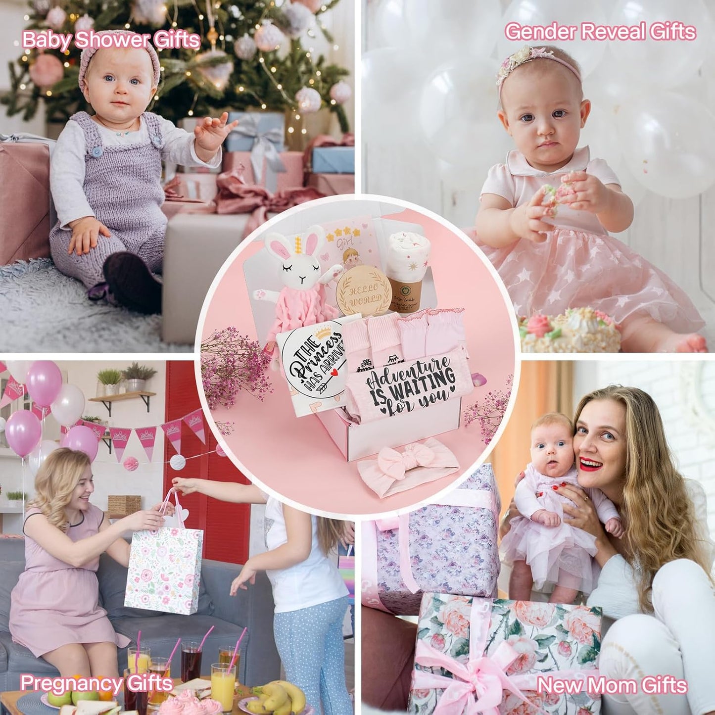 Baby Girl Gifts,Baby Shower Gifts for Girls,Baby Girl Newborn Essentials,Baby Girl Gift Basket,New Baby Girl Gift Set,Gender Reveal Gifts,Baby Gifts for Girls