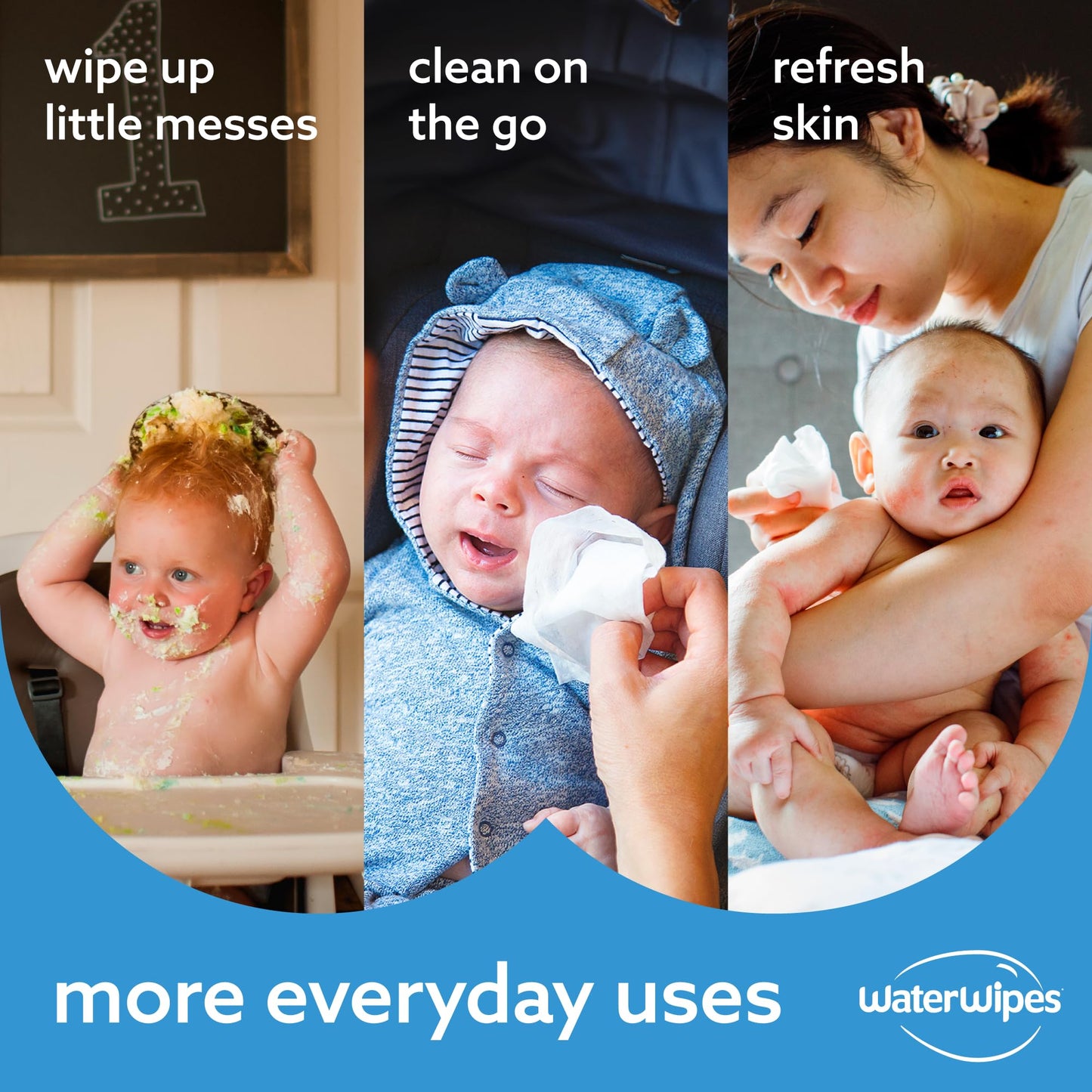 WaterWipes Original Baby Wipes, 99.9% Water, 3-In-1 Cleans, Cares, Protects, Unscented & Hypoallergenic, 720 Count (12 Packs), Packaging May Vary