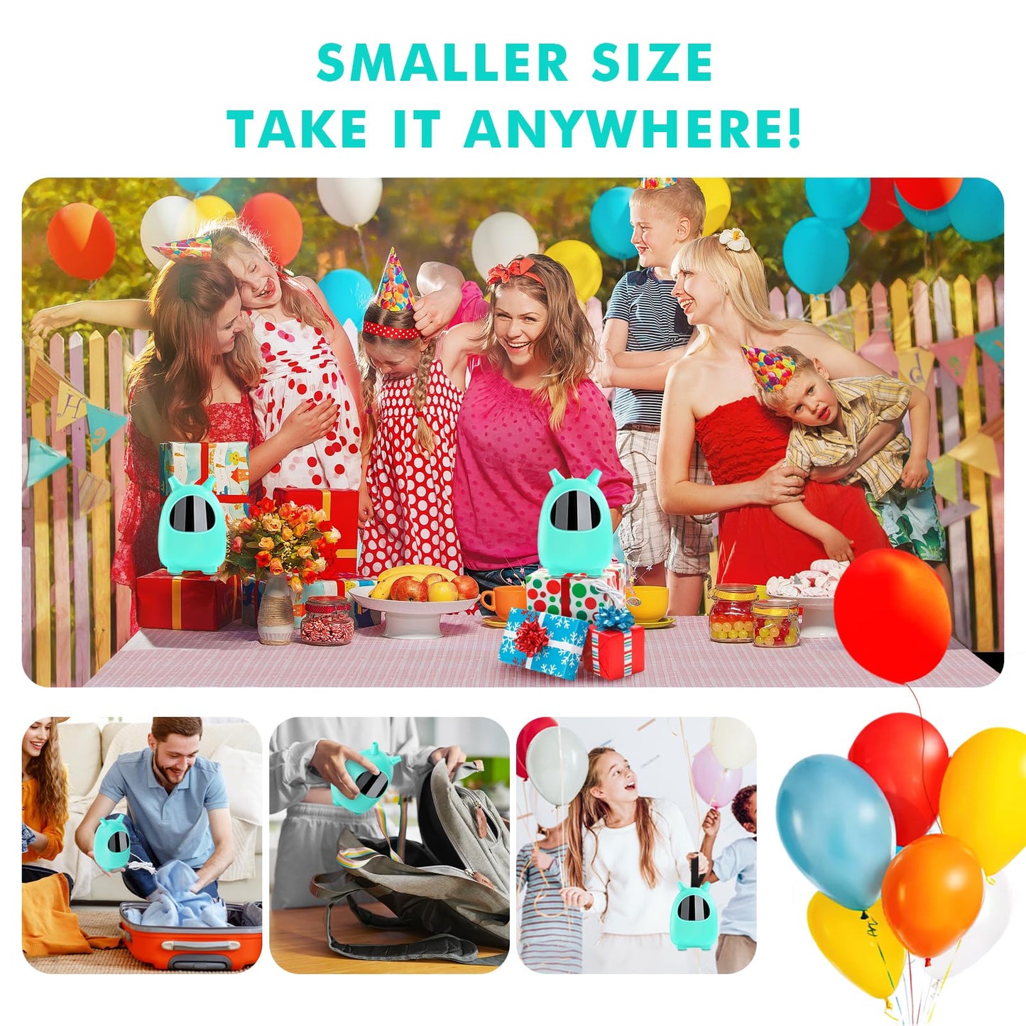 Balloon Pump Electric, SPLAKS Balloons Inflator Air Pump Portable Balloon Blower for Garland Arch, Party Decoration