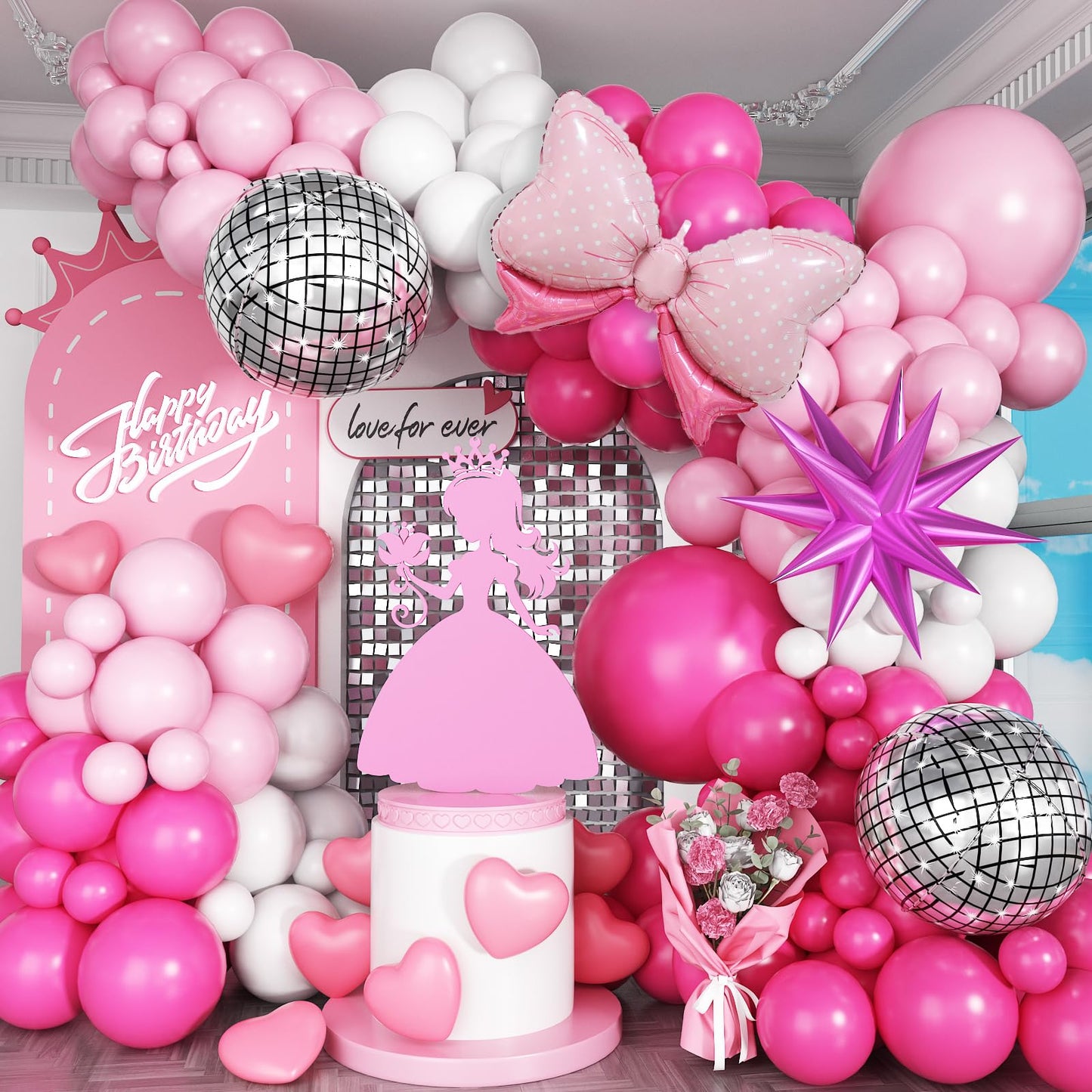 Dusty Pink Balloon Garland Double Stuffed Blush Pink Balloons Baby Pink Latex Balloon Arch Kit Dusty Rose Pastel Pink Party Balloons for Girl Boho Wedding Baby Bridal Shower Birthday Party Decorations