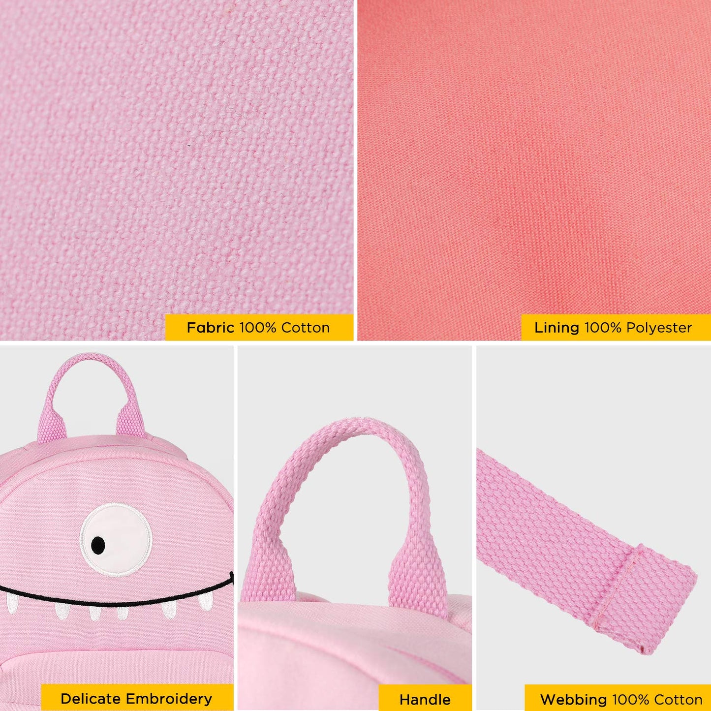 GAGAKU Toddler Backpack with Leash - Mini Kids Backpacks for Girls 2-5 Years Child Safety Backpack 3D Cartoon Animal Anti-Lost Preschool Backpack - Pink
