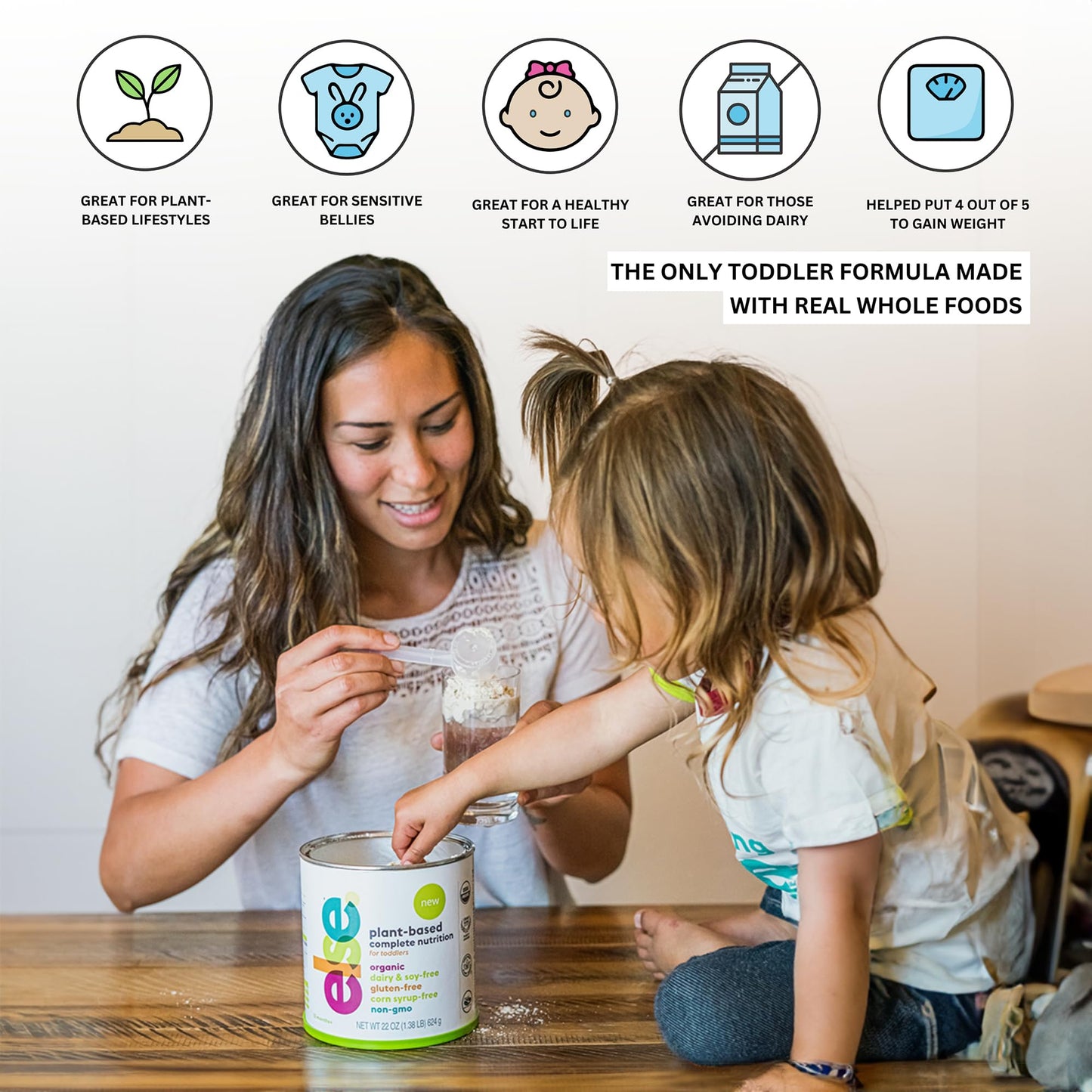 Else Nutrition Toddler Formula 12-36 mo., Plant Based Toddler Nutritional Drink - Soy & Dairy Free, Lactose Free - Complete Baby Formula (12-36 mo.), Protein Powder w/ 20+ Vitamins (22oz, 6-Pack)