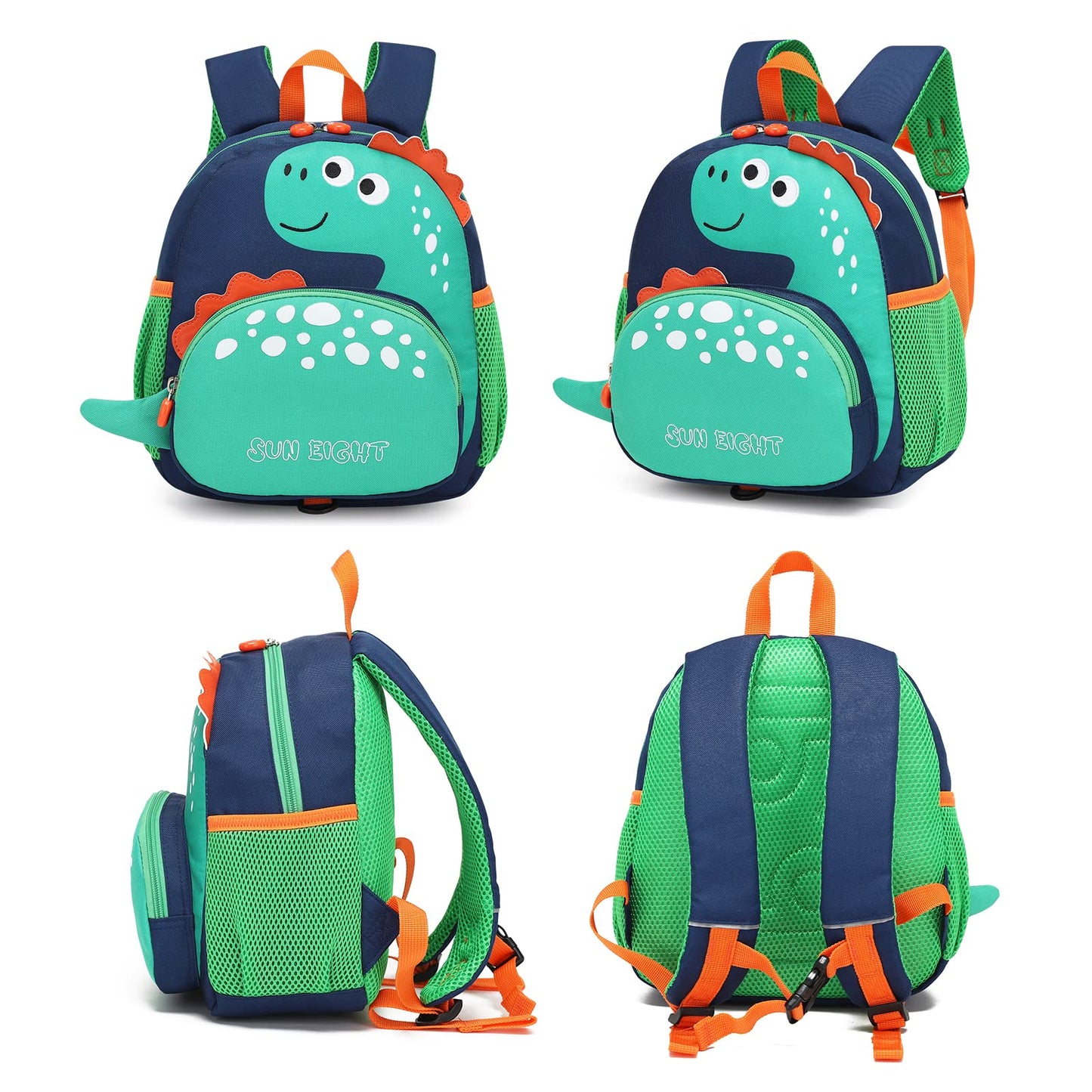 SUN EIGHT Preschool Backpack with Anti-Lost Harness Toddler Backpack School Bag 3D Cartoon Lunch Backpack for Toddler Girls 1-4 Years(Butterfly)