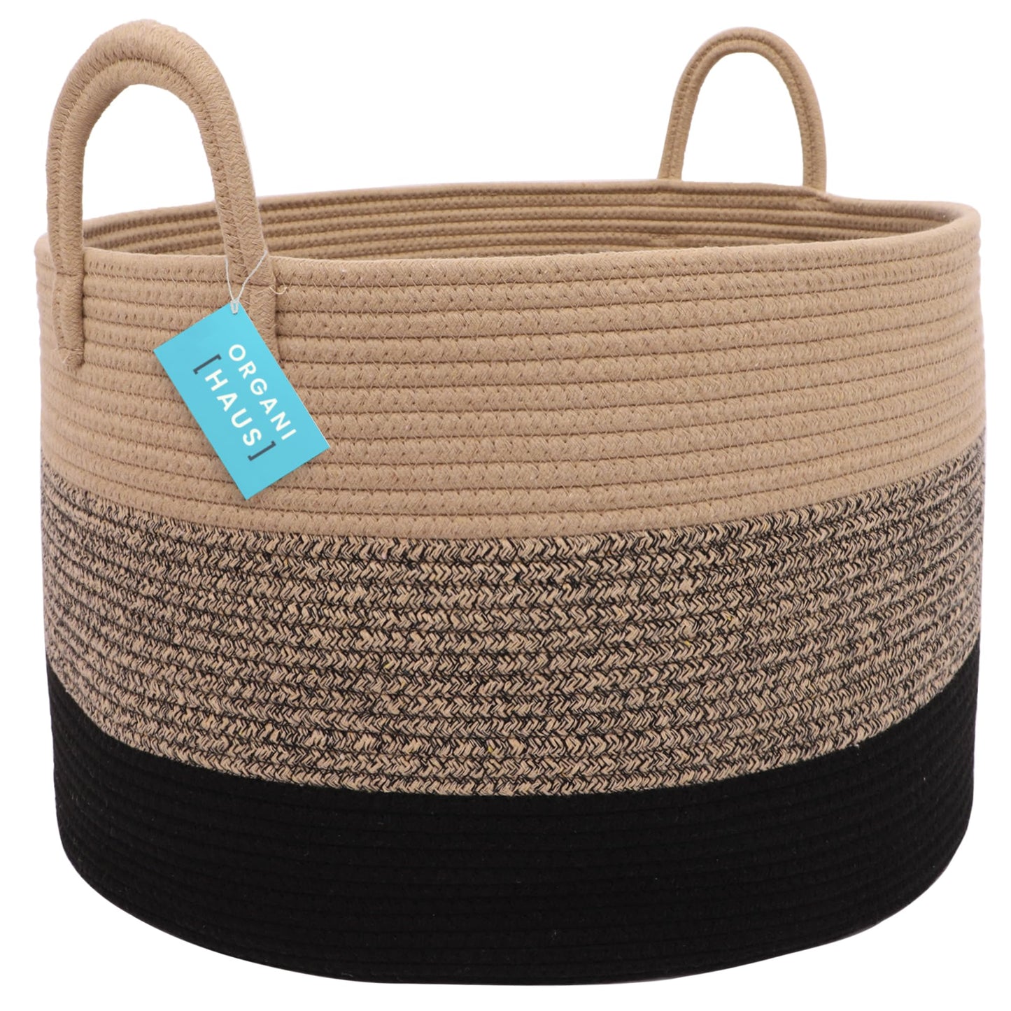 OrganiHaus Large Blanket Basket for Living Room 20x13, Rainbow Rope Basket for Classroom Organization, Toy Storage Basket, Woven Kids Laundry Basket, Baby Toy Box, Cute Storage Basket, Nursery Hamper