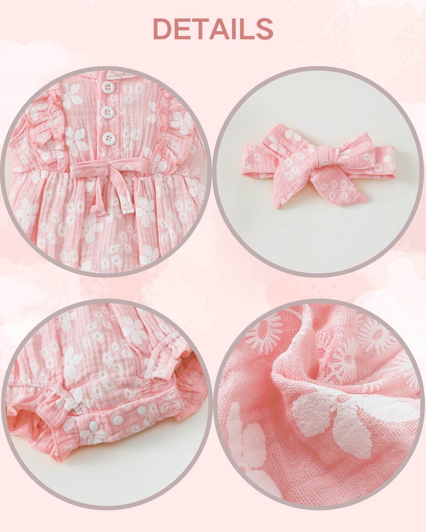Renotemy Newborn Infant Baby Girl Clothes Rompers Summer Jumpsuits Short Sleeve Romper Infant Baby Clothes Girl