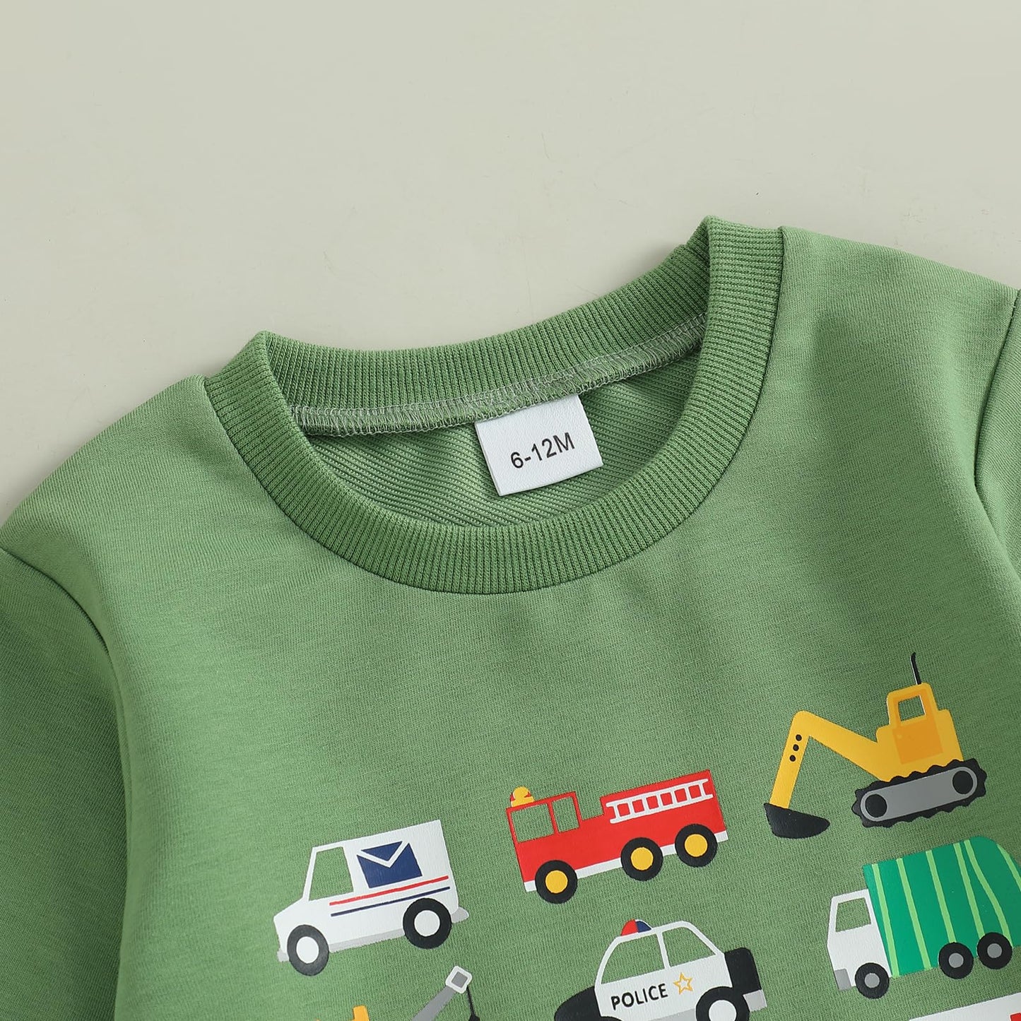 Fernvia Baby Boy Fall Winter Clothes Toddler Kids Solid Outfits Vehicle Long Sleeve Sweatshirt Tops + Joggers Pants Set