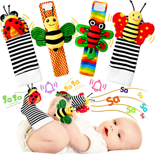 Baby Rattles 0-6 Months: Baby Toys Baby Essentials Rattles for Babies 6-12 Months Infant Toys 0-3 Months Newborn Toys Wrist Rattle Socks - Newborn Essentials Must Haves Gifts for Girl Boy