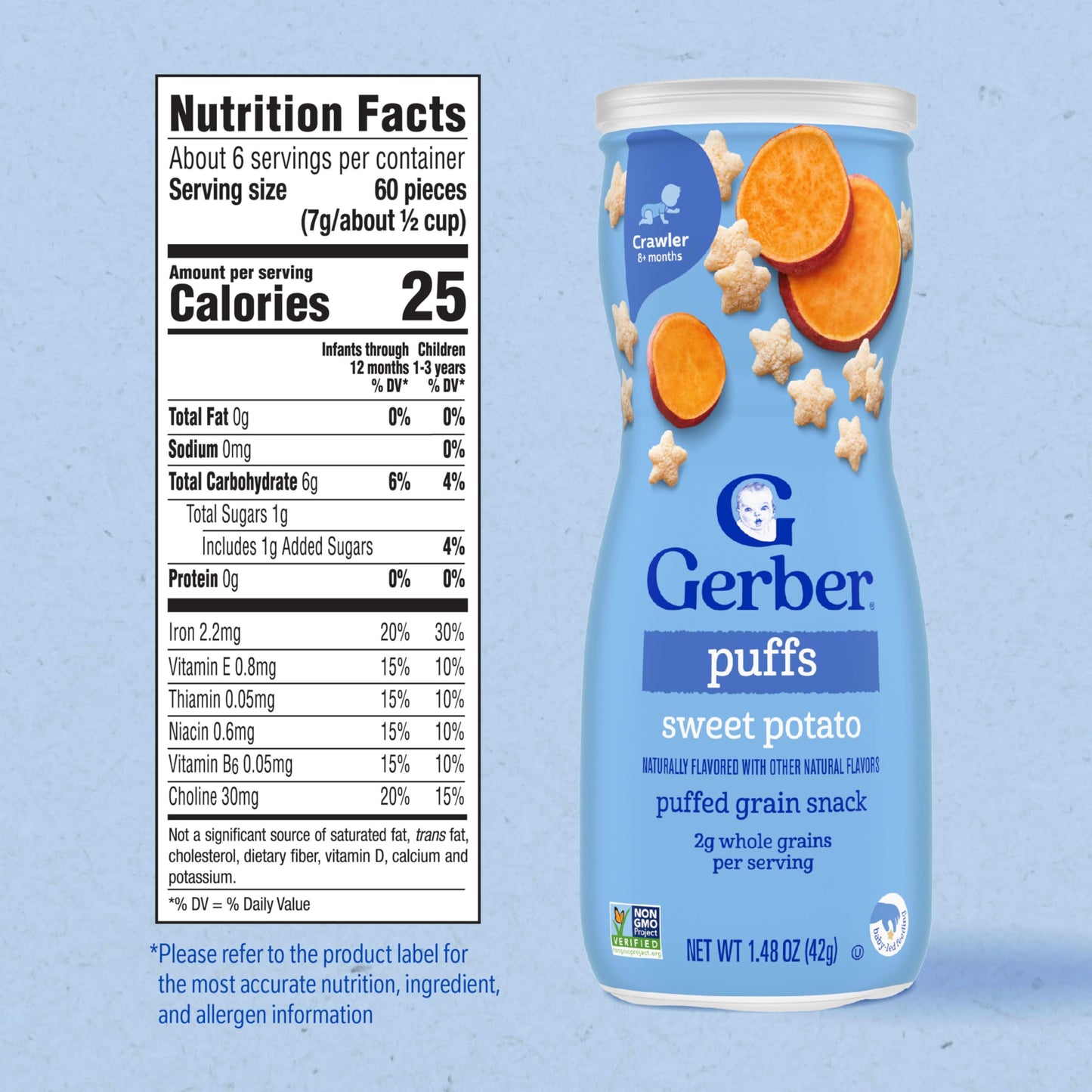 Gerber Baby Snacks, Baby Food, Puffs, Strawberry Apple, 1.48 Ounce