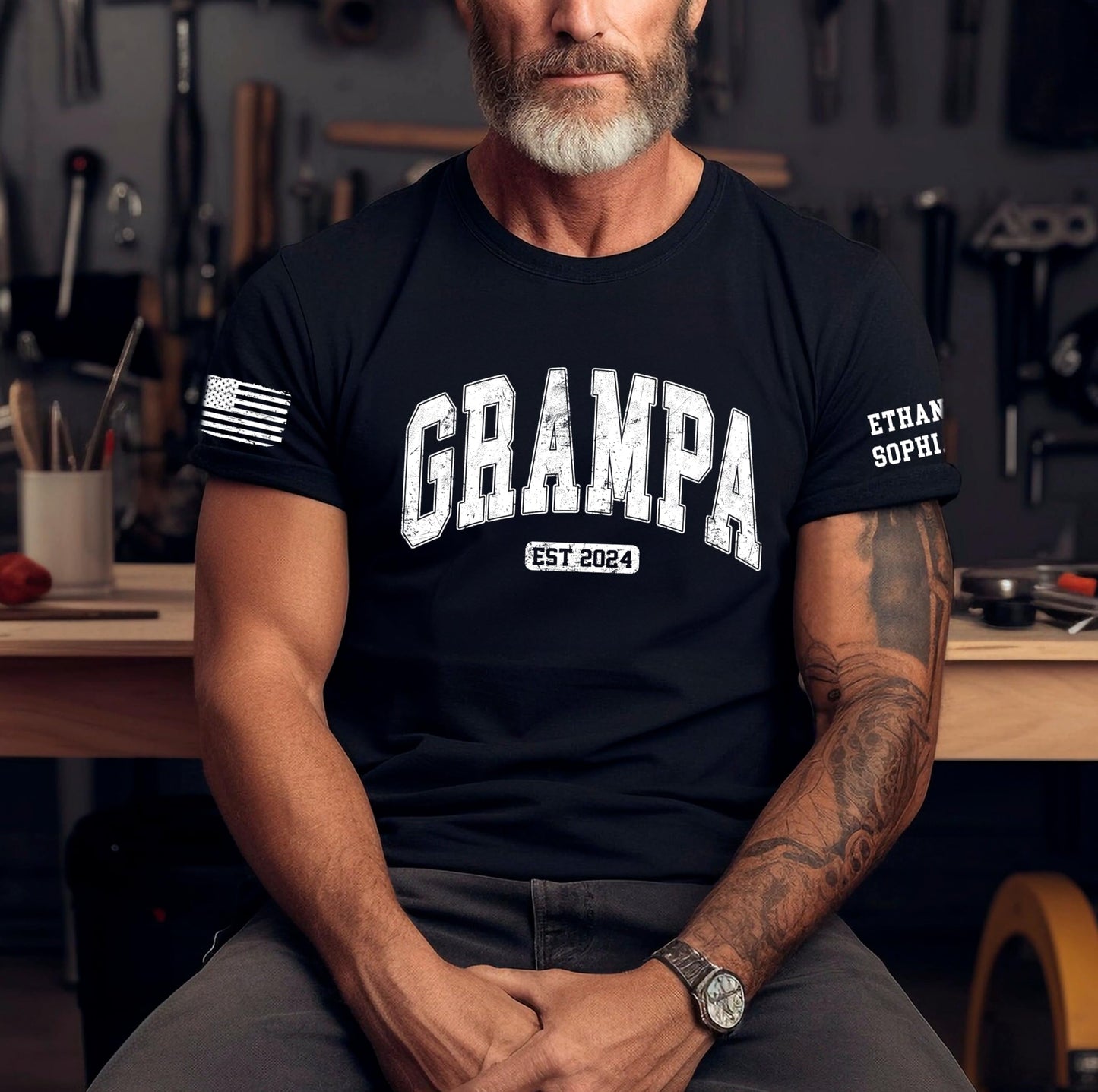 Personalized Custom Grandpa Shirt, Fathers Day Shirt Gifts for Grandpa, Gifts for Dad