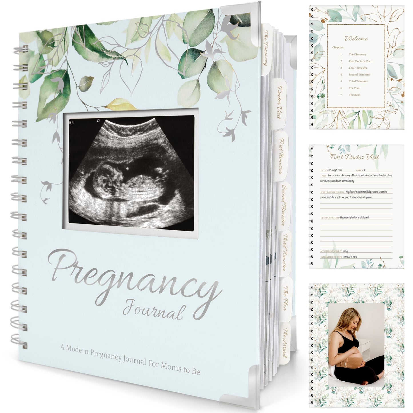 Pregnancy Journal for First Time Moms Gifts - 90 Pages Hardcover Pregnancy Memory Book, Beautiful & Cute Baby Book Keepsake, Ultrasound Baby Scrapbook, First Mother's Day Gifts (Alpine)
