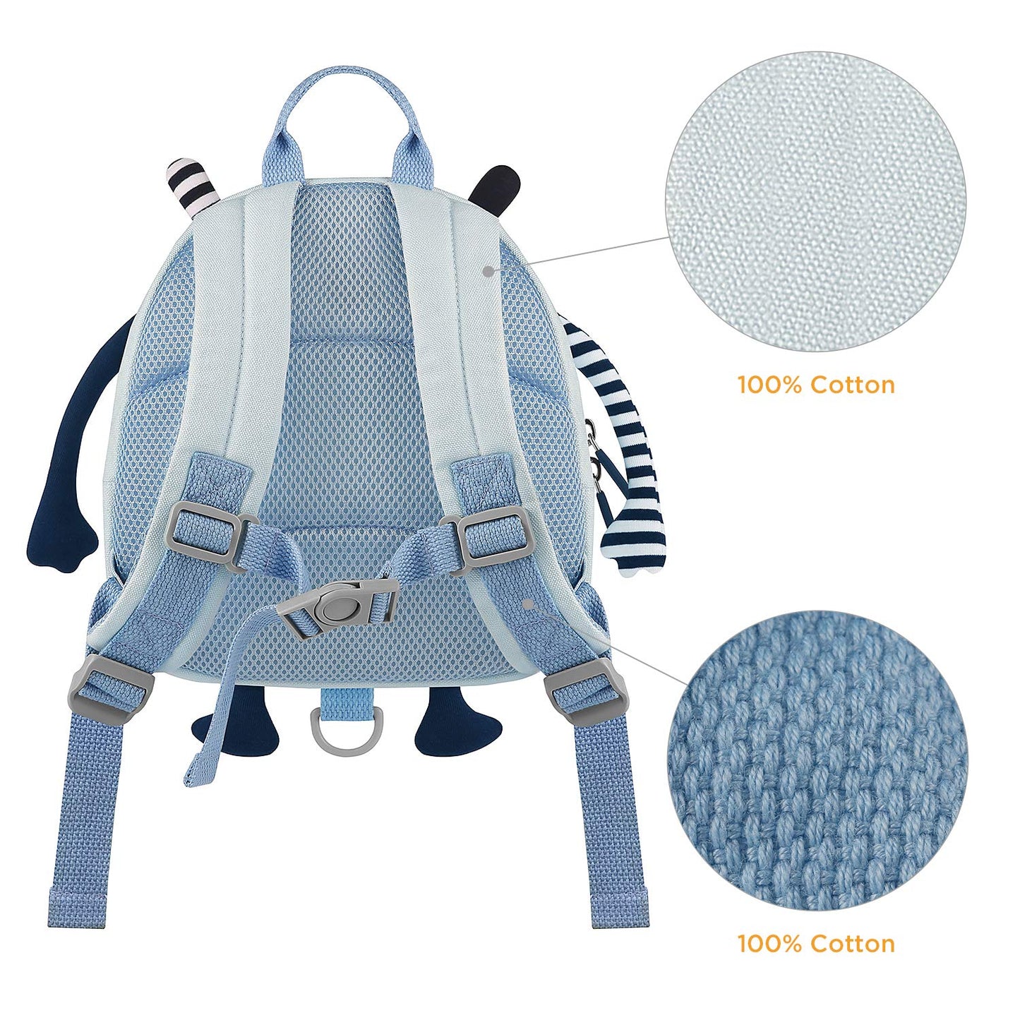 GAGAKU Toddler Backpack with Leash - Mini Kids Backpacks for Boys 2-5 Years Child Safety Backpack 3D Cartoon Animal Anti-Lost Preschool Bags - Blue
