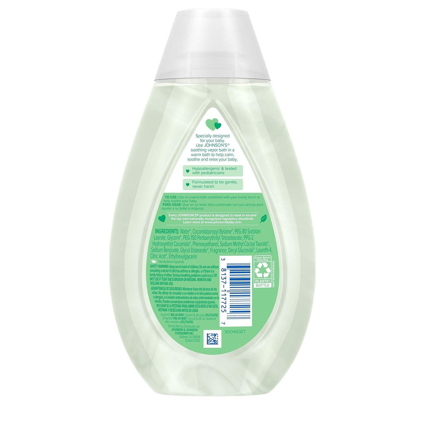 Johnson’s Baby Vapor Bath with Soothing Aromas to Relax Babies Tear-Free & Hypoallergenic, 13.6 Fluid Ounce