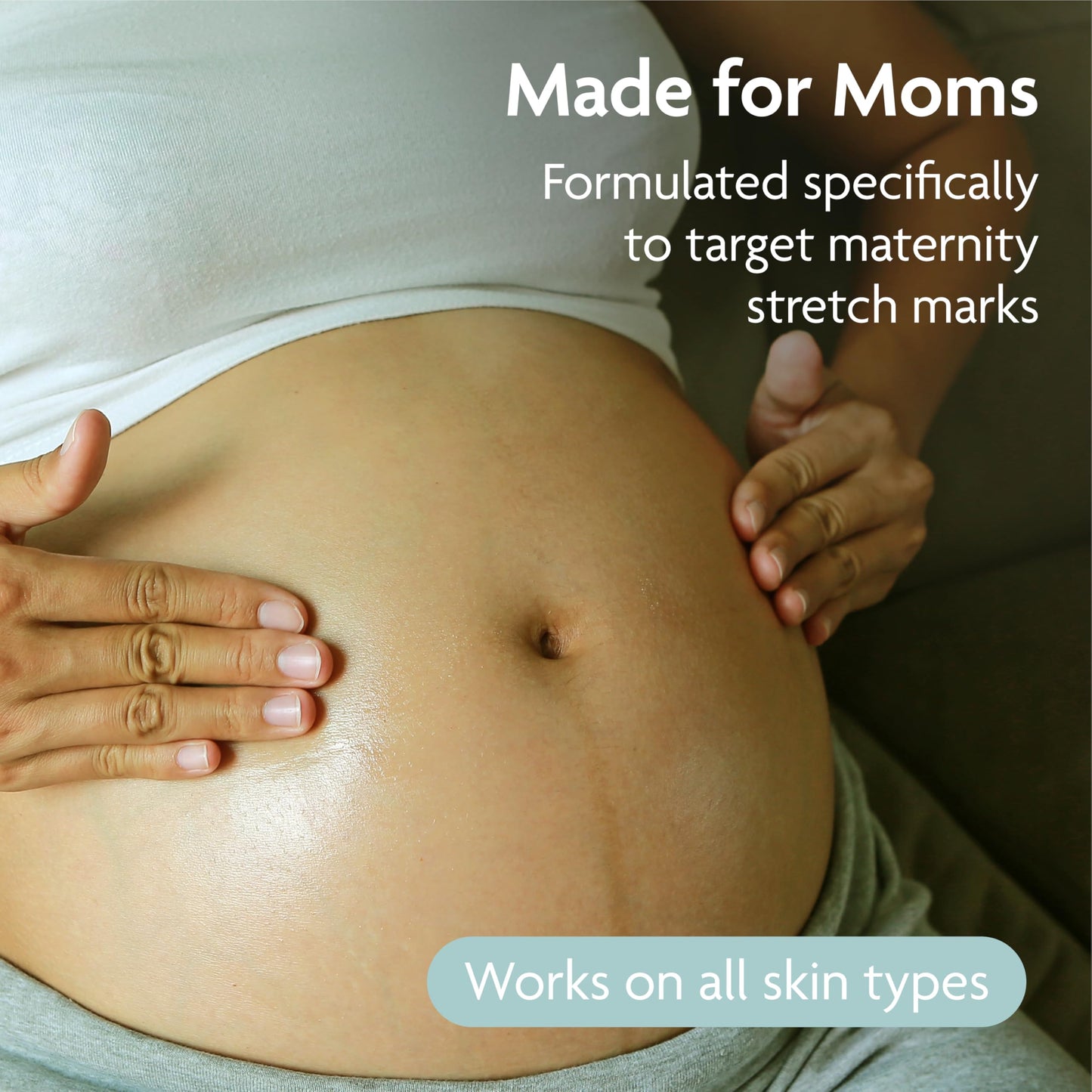 TriLASTIN Maternity Stretch Mark Prevention Cream - Paraben-Free, Hypoallergenic, and Safe for Pregnancy - Stretch Mark Formula for Pregnant Women - 4 Oz Belly Cream for Pregnant Women