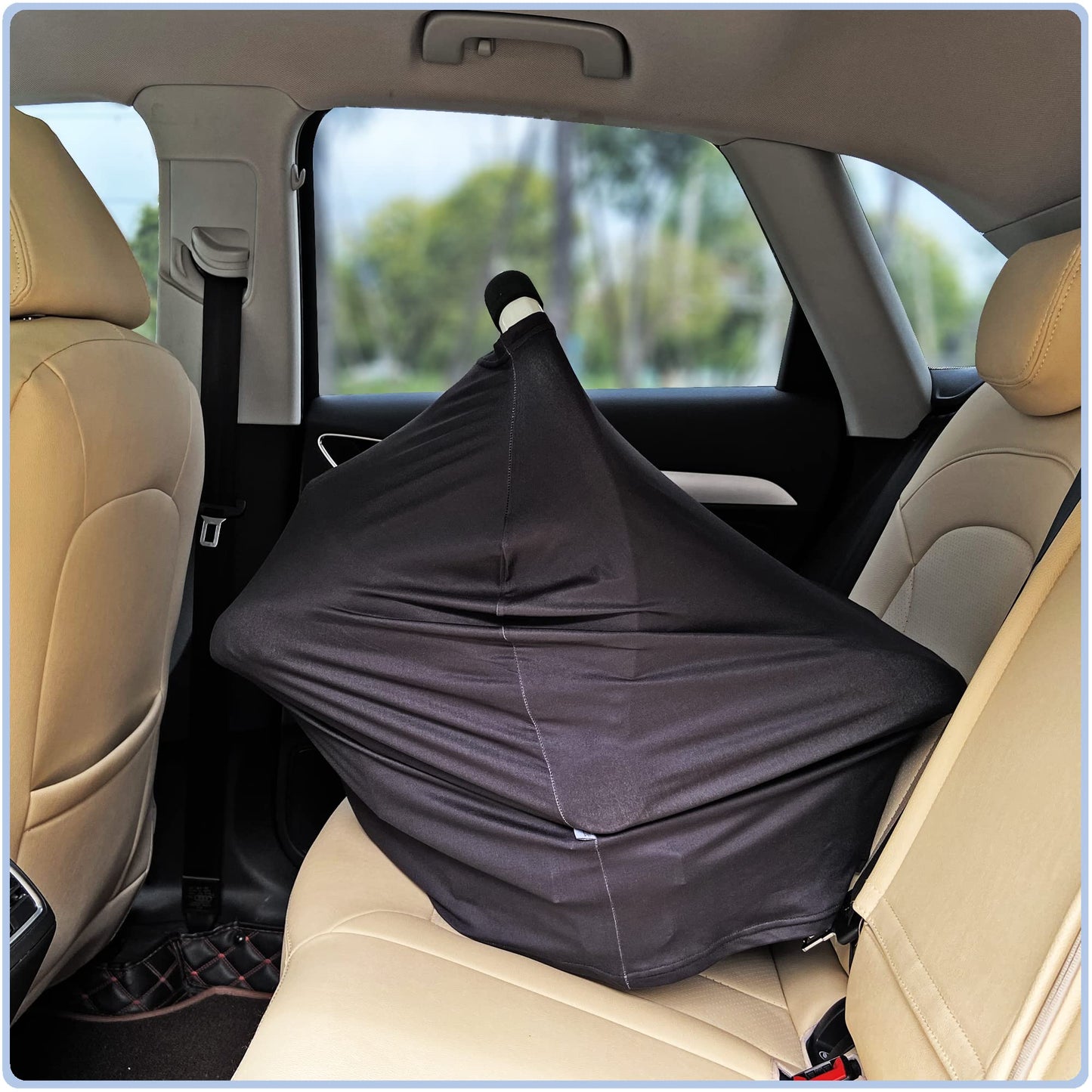 Car Seat Covers Canopy Cover - Multi-use Cover Carseat Canopy, Breathable Breastfeeding Cover, Car Seat Covers for Bbies, Boys & Girls Shower Gifts (Dark Blue Dinosaur)