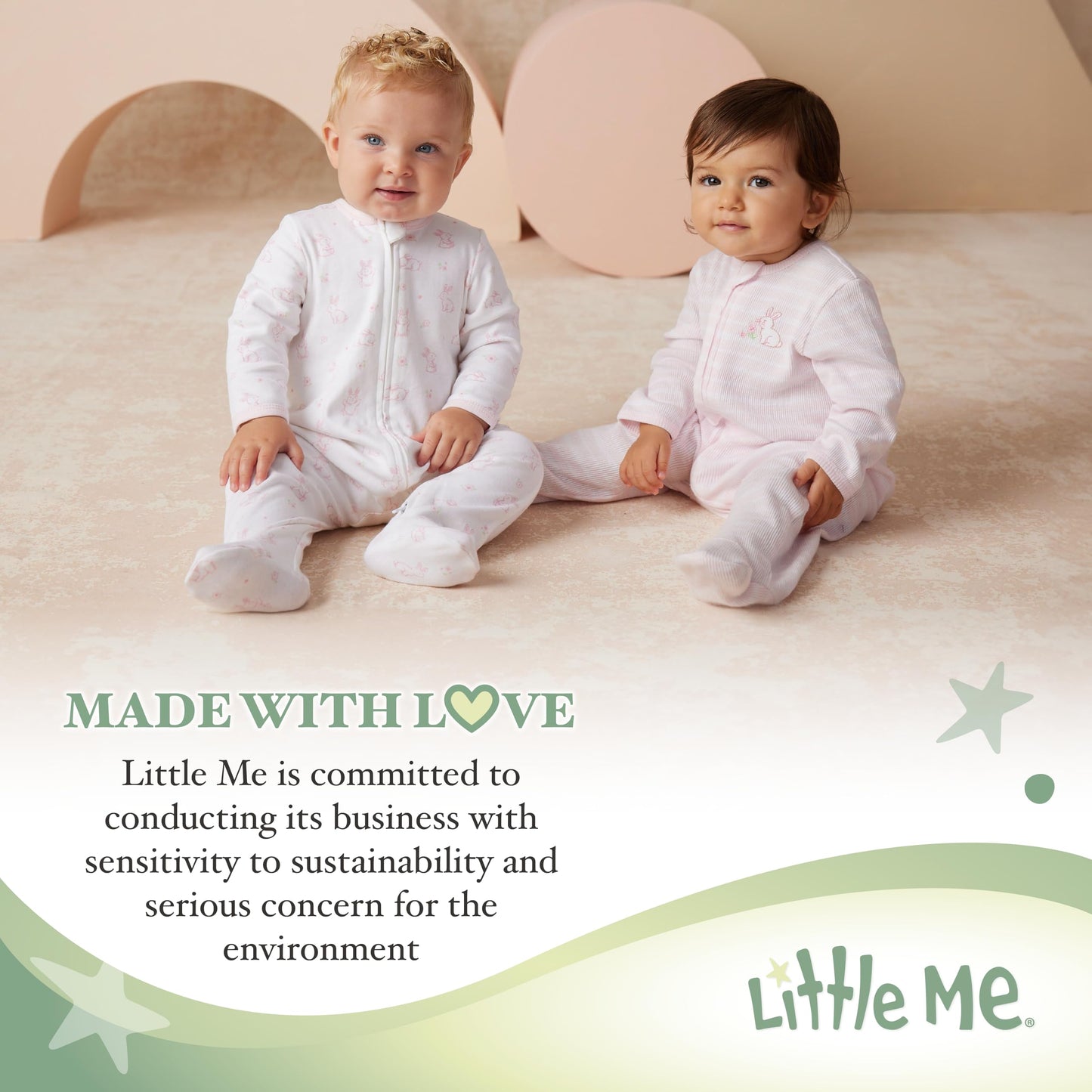 Little Me Clothes for Baby Girls' 100% Cotton Scratch-Free Tag Footie Sleeper, Preemie to 9 Months