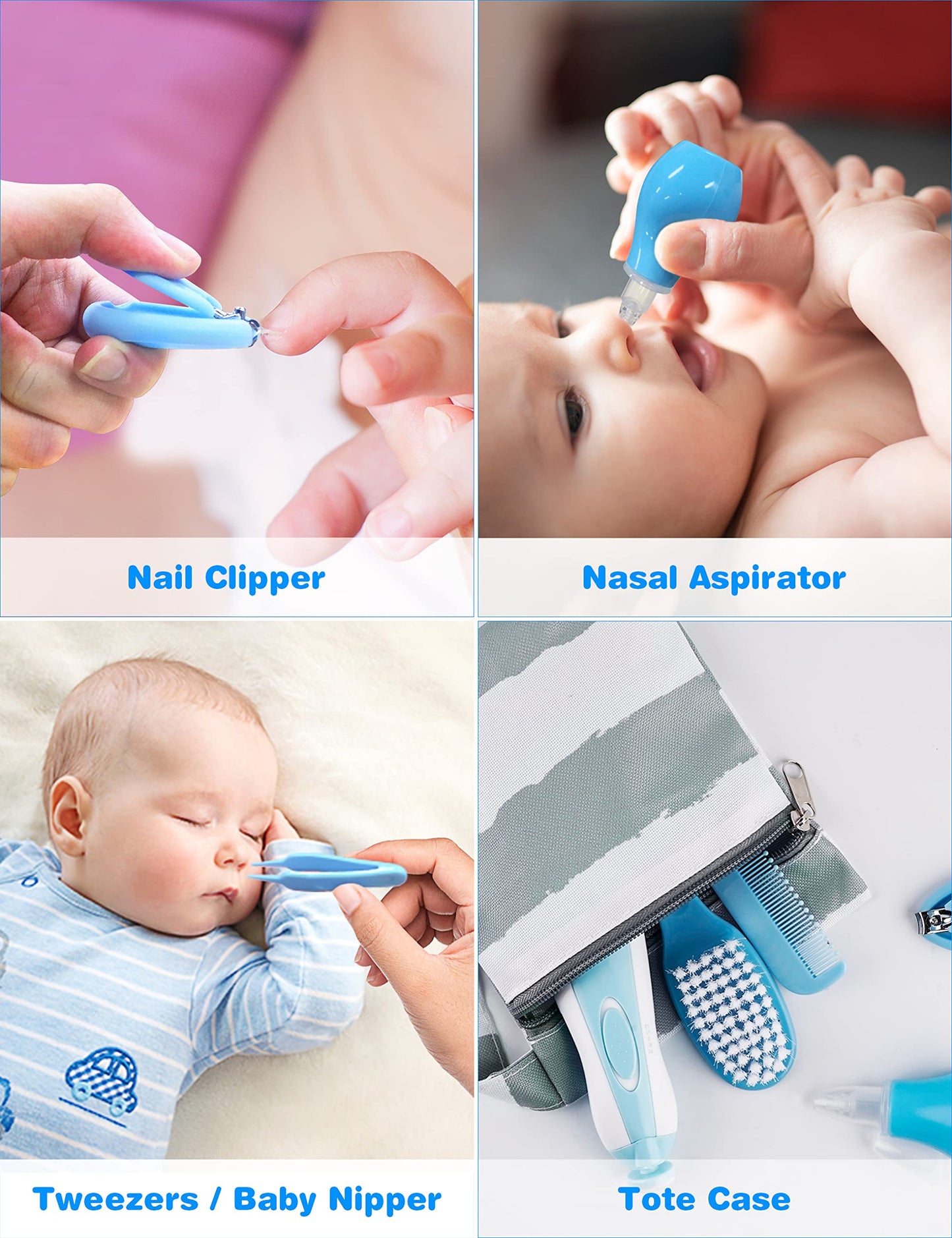 OTTOLIVES Baby Healthcare and Grooming Kit, 24 in 1 Baby Electric Nail Trimmer Set Newborn Nursery Health Care Set for Newborn Infant Toddlers Baby Boys Girls Kids (0-3 Years+) (Green)