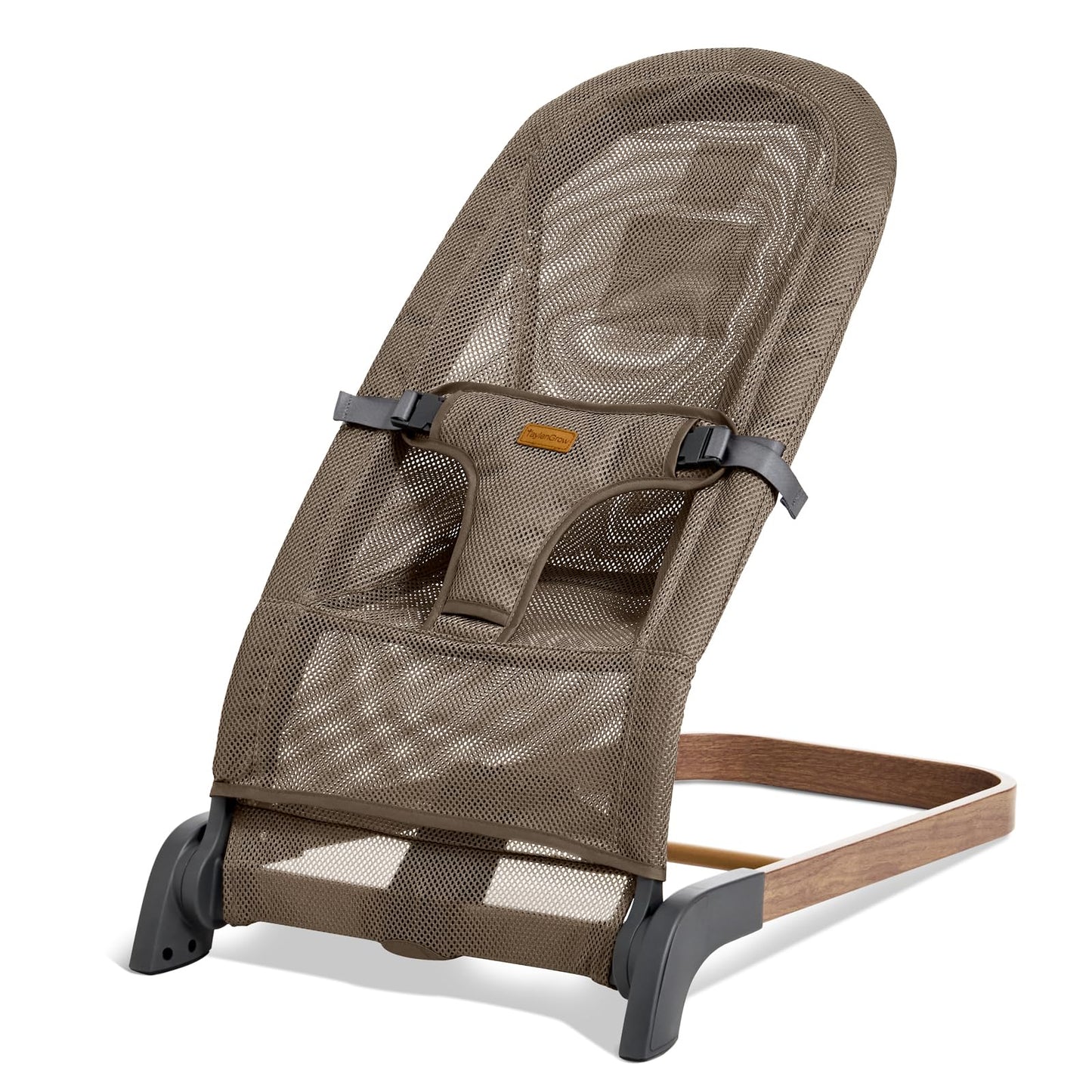 Foldable Baby Bouncer, Baby Seat with 3 Adjustable Heights, Portable Newborn Rocker, Ergonomic Bouncy Seat for Natural Bounce, Bouncer for Babies 0-6 Months, Soft Cotton (Beige)